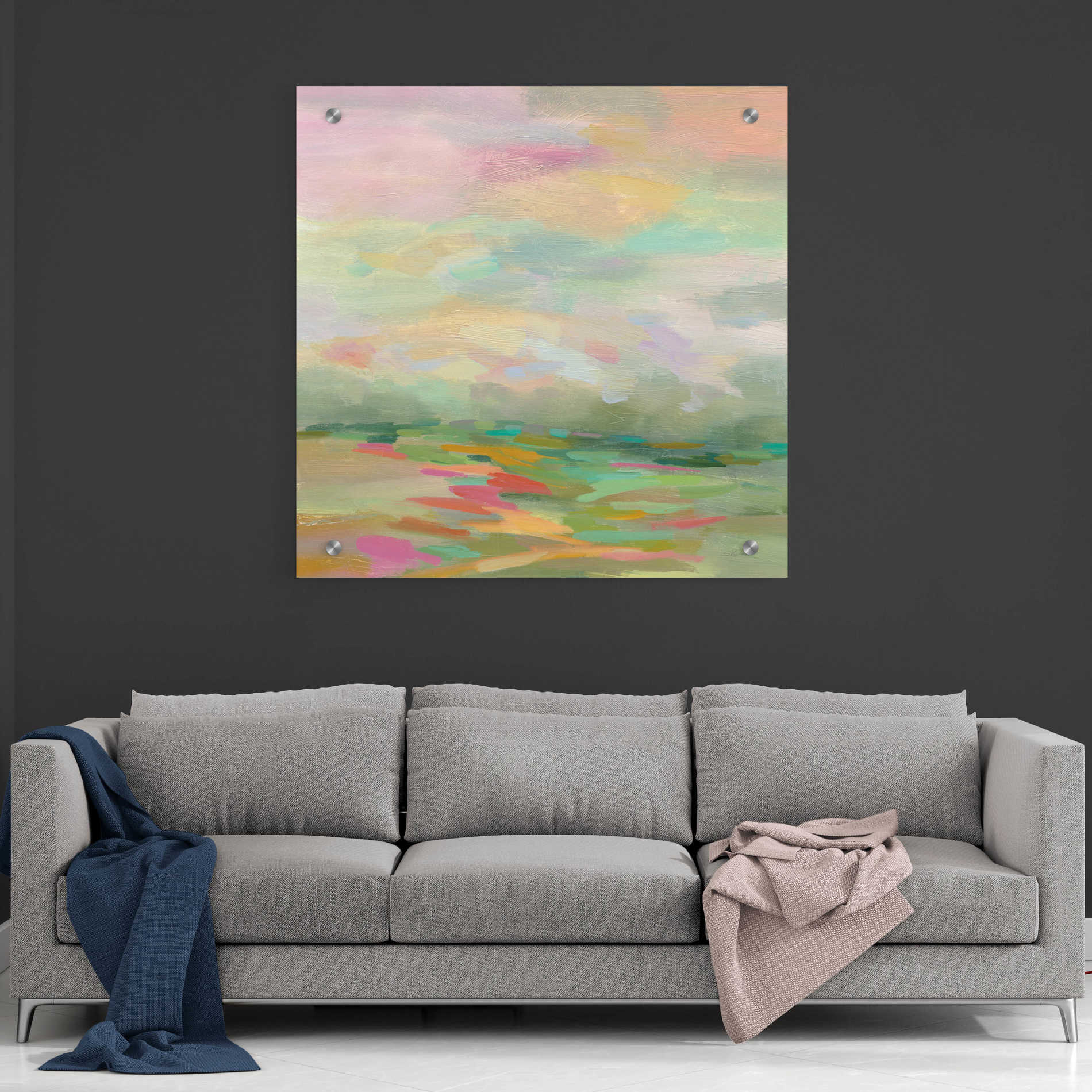 Epic Art 'Pastel Fields' by Silvia Vassileva, Acrylic Glass Wall Art,36x36