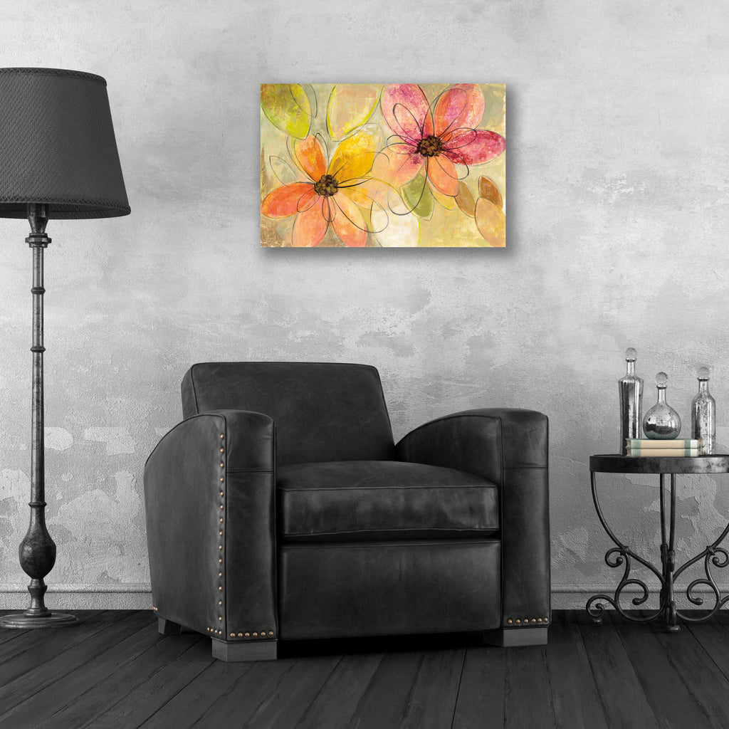 Epic Art 'Neon Floral' by Silvia Vassileva, Acrylic Glass Wall Art,24x16