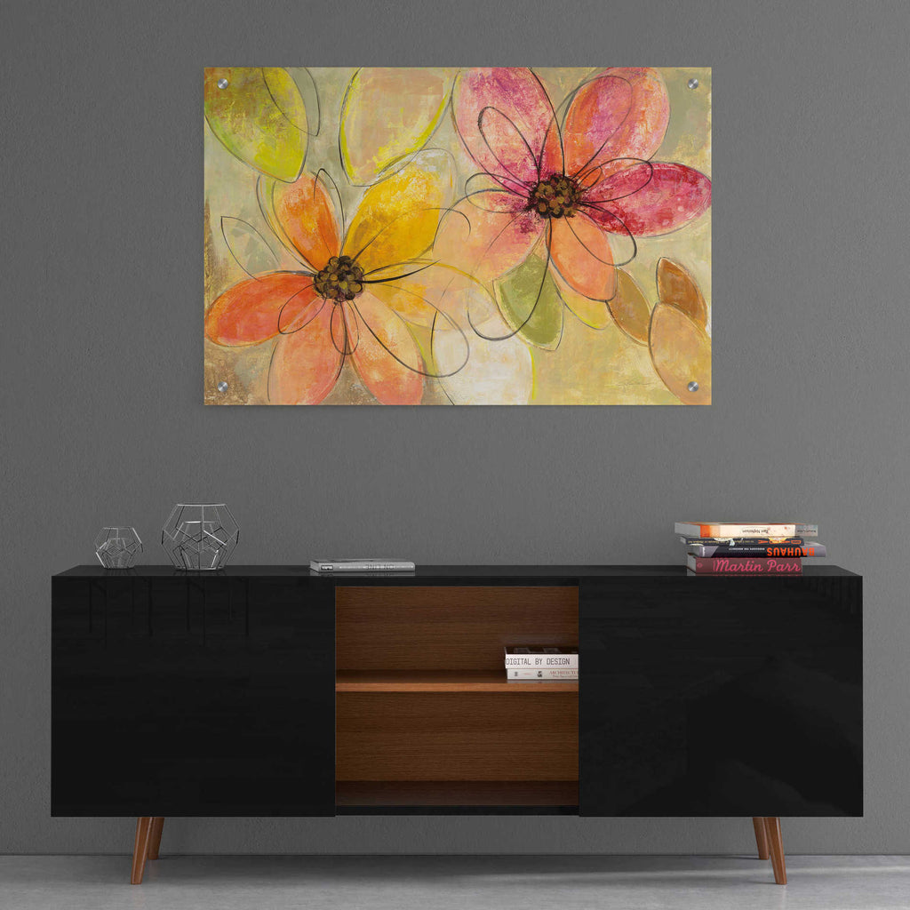 Epic Art 'Neon Floral' by Silvia Vassileva, Acrylic Glass Wall Art,36x24