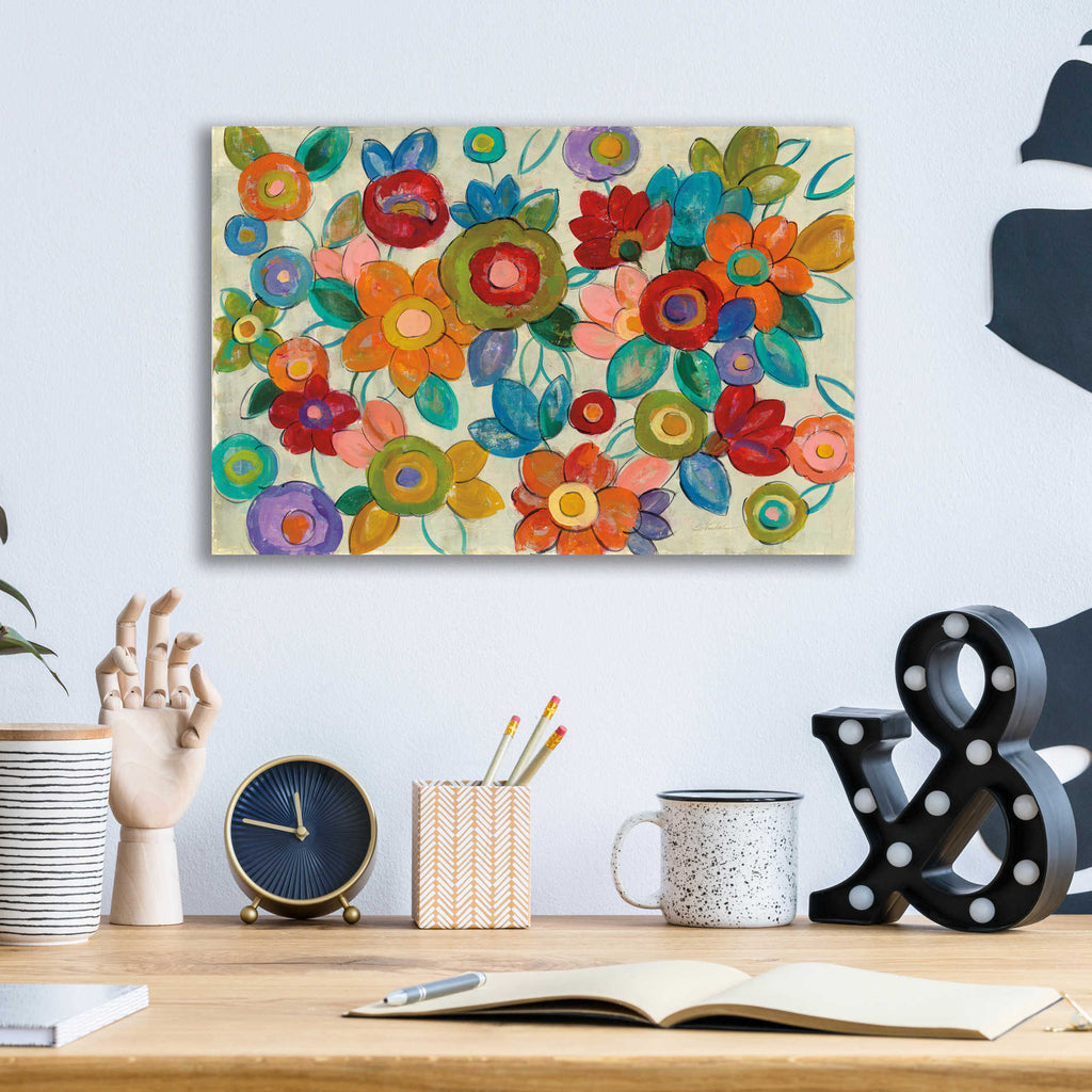Epic Art 'Decorative Flowers' by Silvia Vassileva, Acrylic Glass Wall Art,16x12
