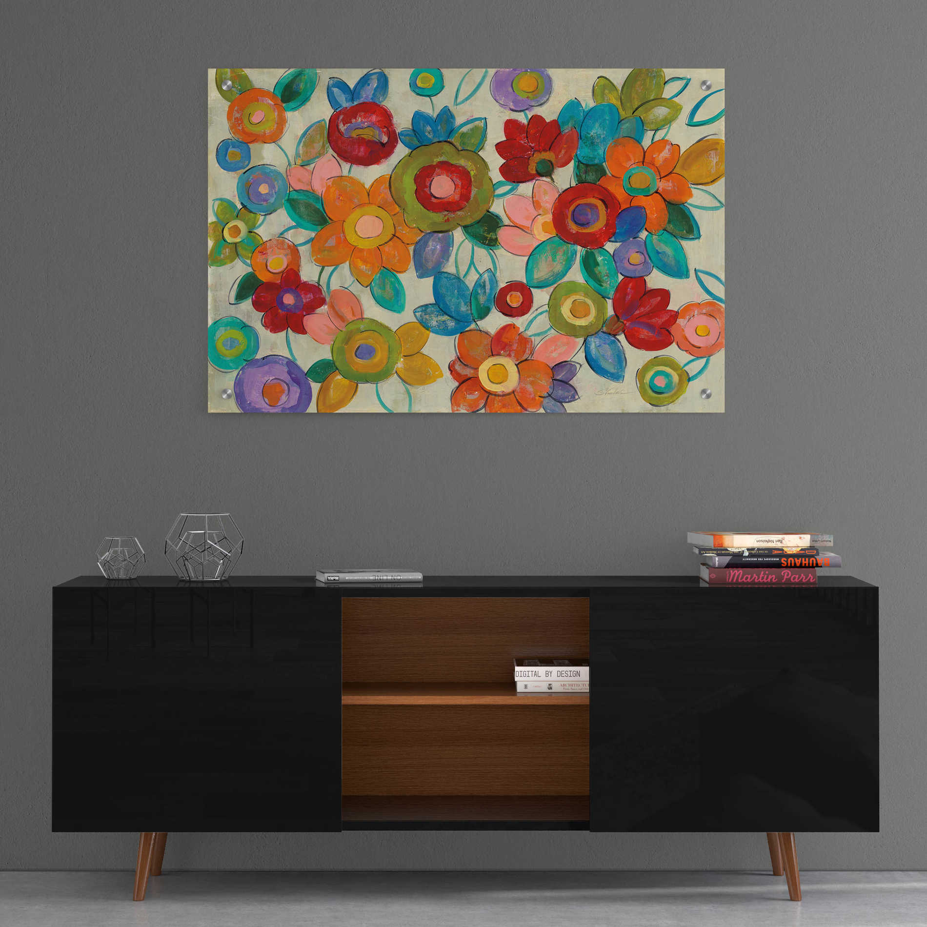 Epic Art 'Decorative Flowers' by Silvia Vassileva, Acrylic Glass Wall Art,36x24