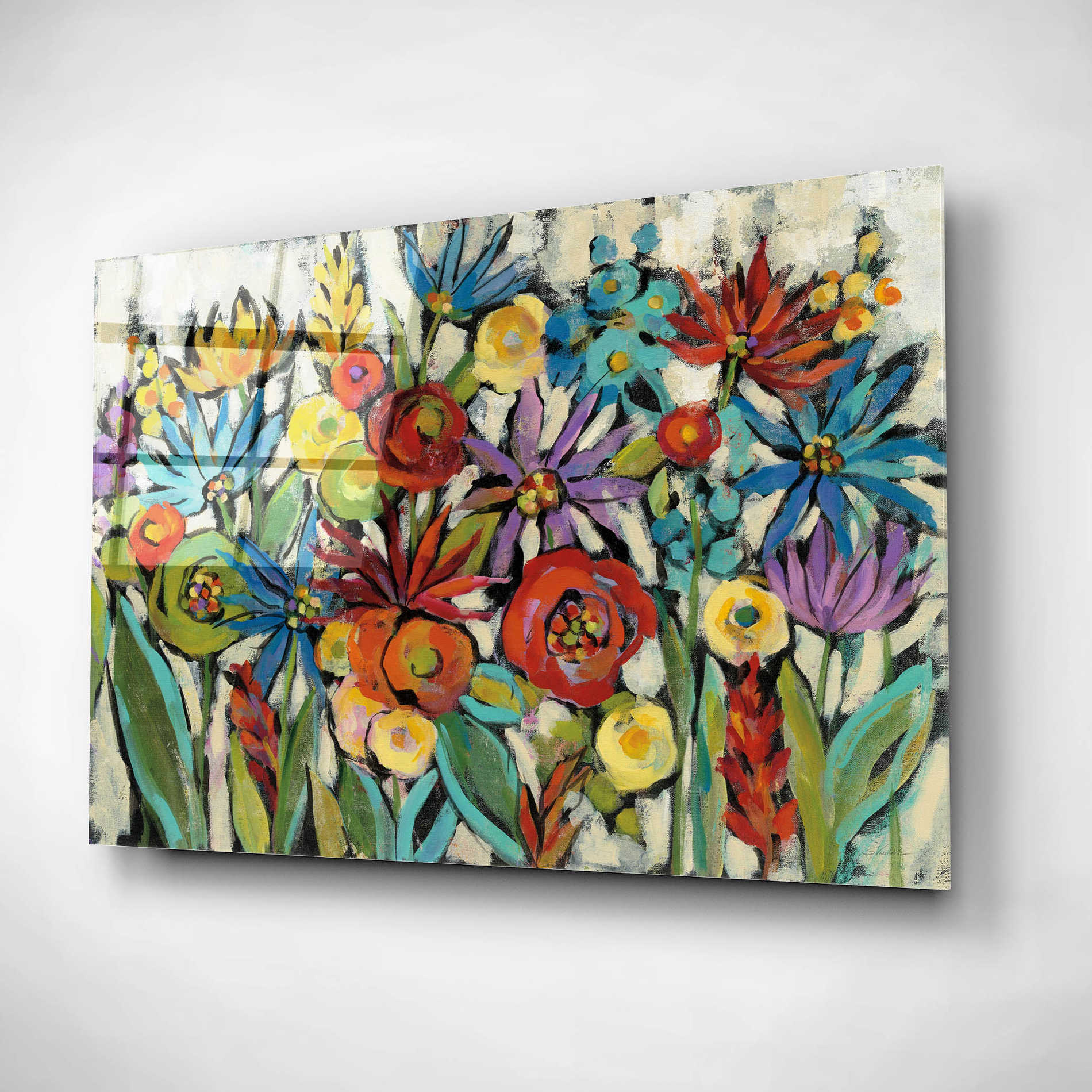 Epic Art 'Confetti Floral I' by Silvia Vassileva, Acrylic Glass Wall Art,16x12