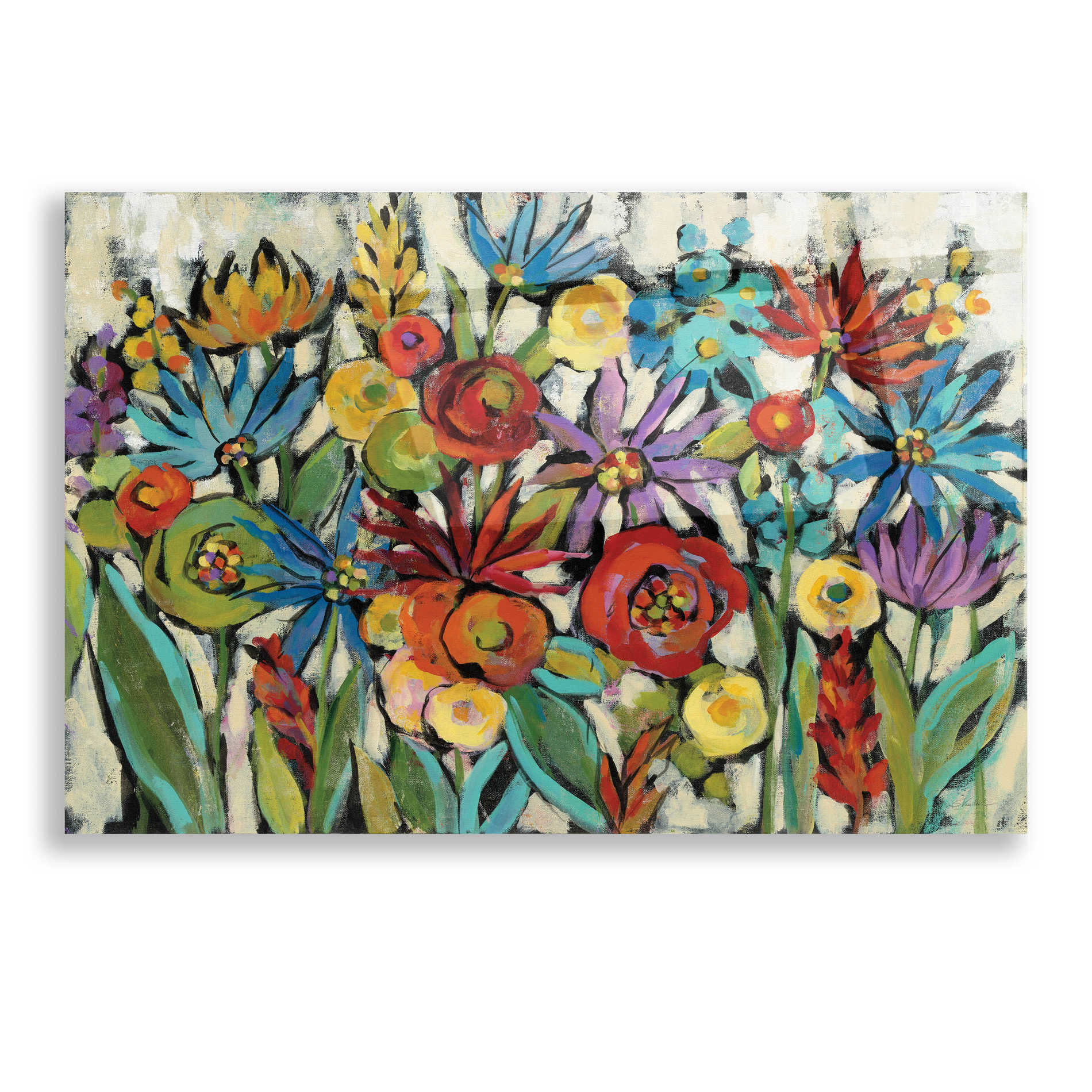 Epic Art 'Confetti Floral I' by Silvia Vassileva, Acrylic Glass Wall Art,16x12