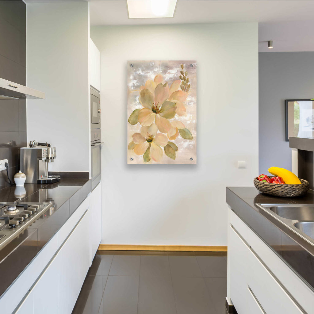 Epic Art 'White on White Floral II' by Silvia Vassileva, Acrylic Glass Wall Art,24x36