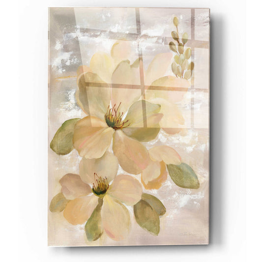 Epic Art 'White on White Floral II' by Silvia Vassileva, Acrylic Glass Wall Art