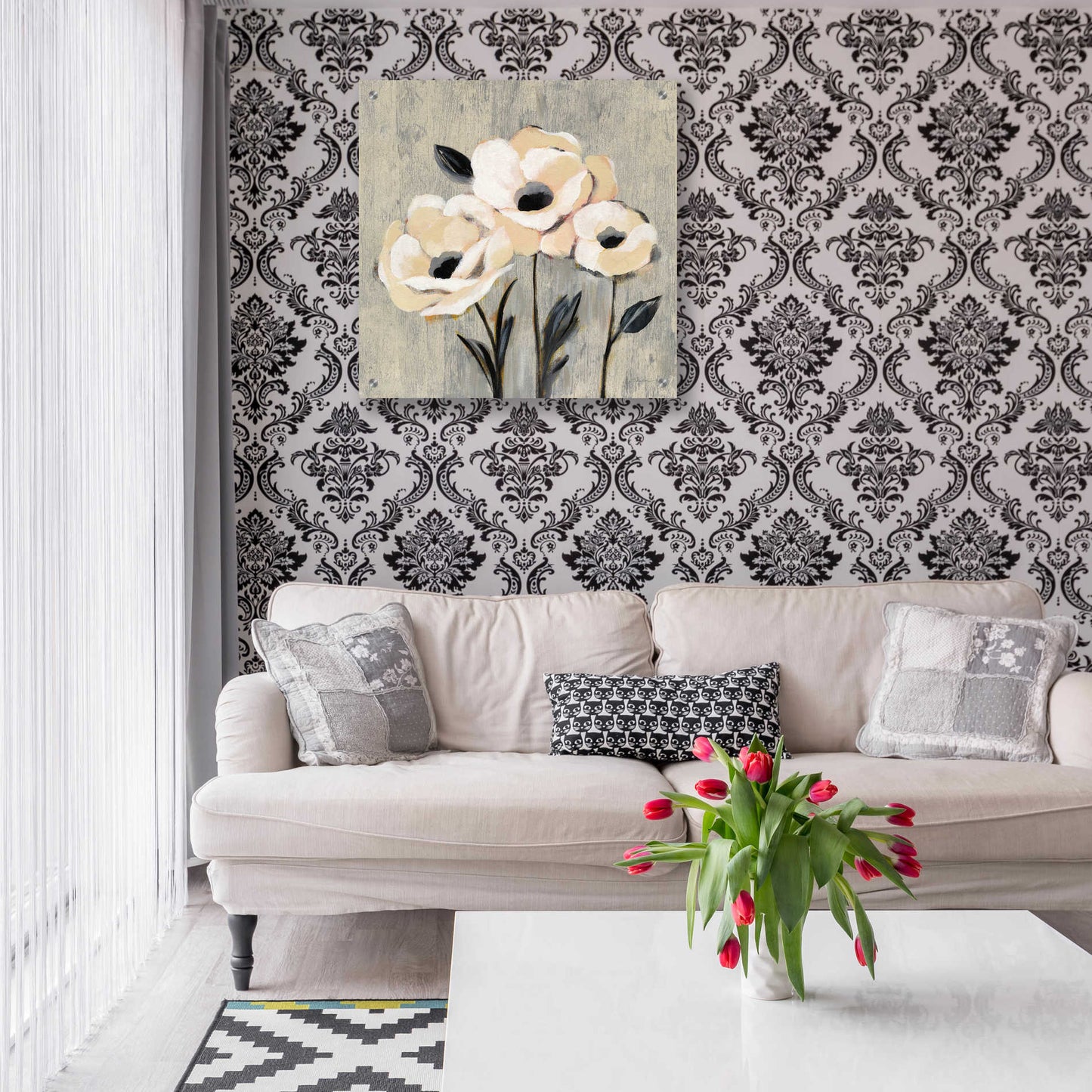 Epic Art 'Graphic Floral I' by Silvia Vassileva, Acrylic Glass Wall Art,24x24
