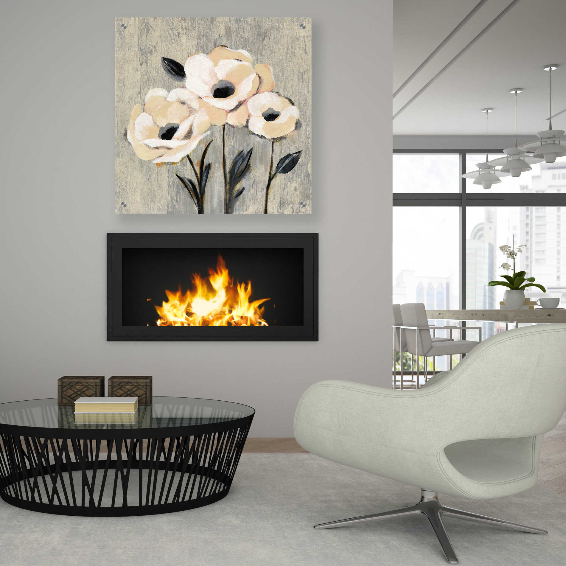 Epic Art 'Graphic Floral I' by Silvia Vassileva, Acrylic Glass Wall Art,36x36