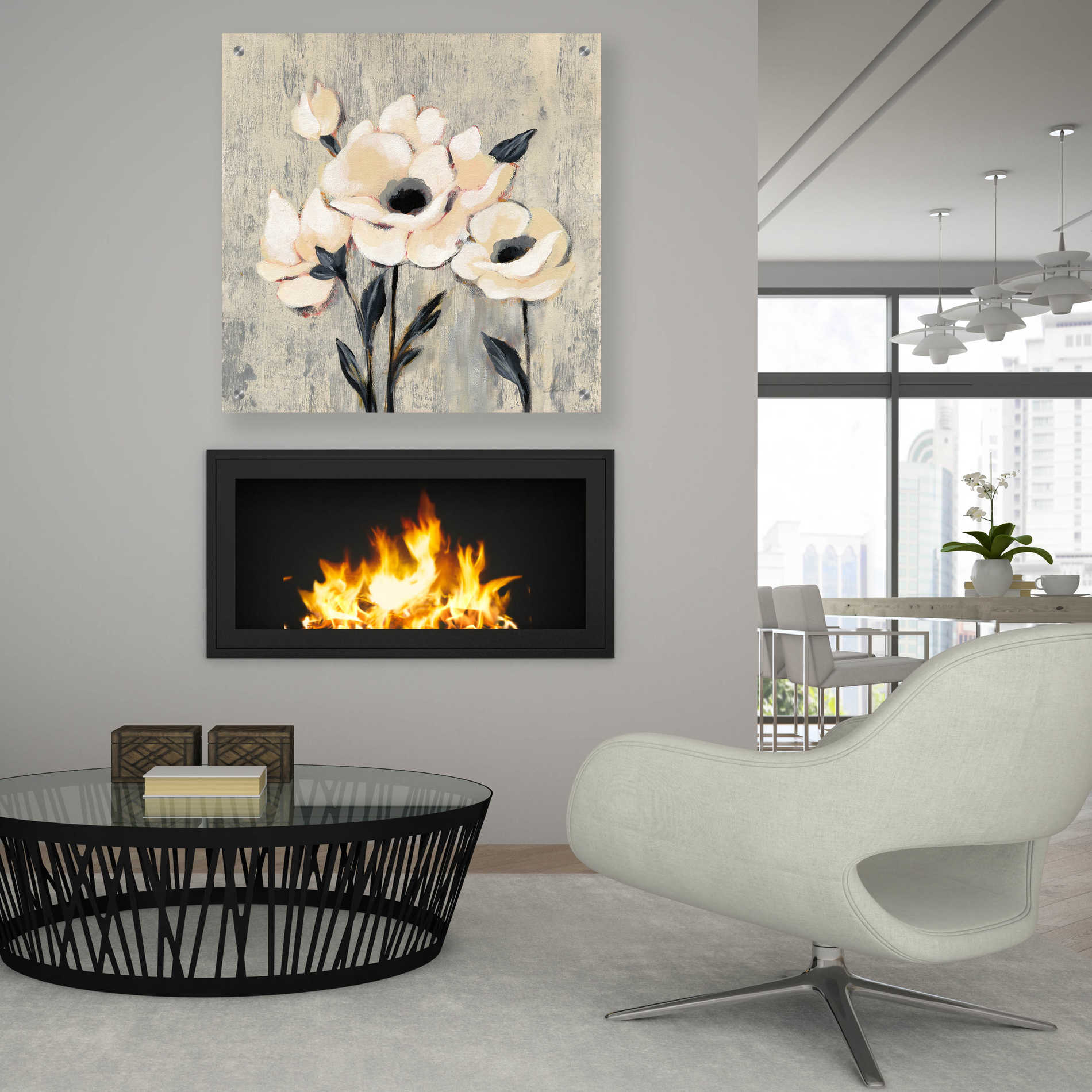 Epic Art 'Graphic Floral II' by Silvia Vassileva, Acrylic Glass Wall Art,36x36
