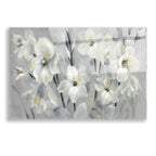 Epic Art 'Flowers on Gray' by Silvia Vassileva, Acrylic Glass Wall Art