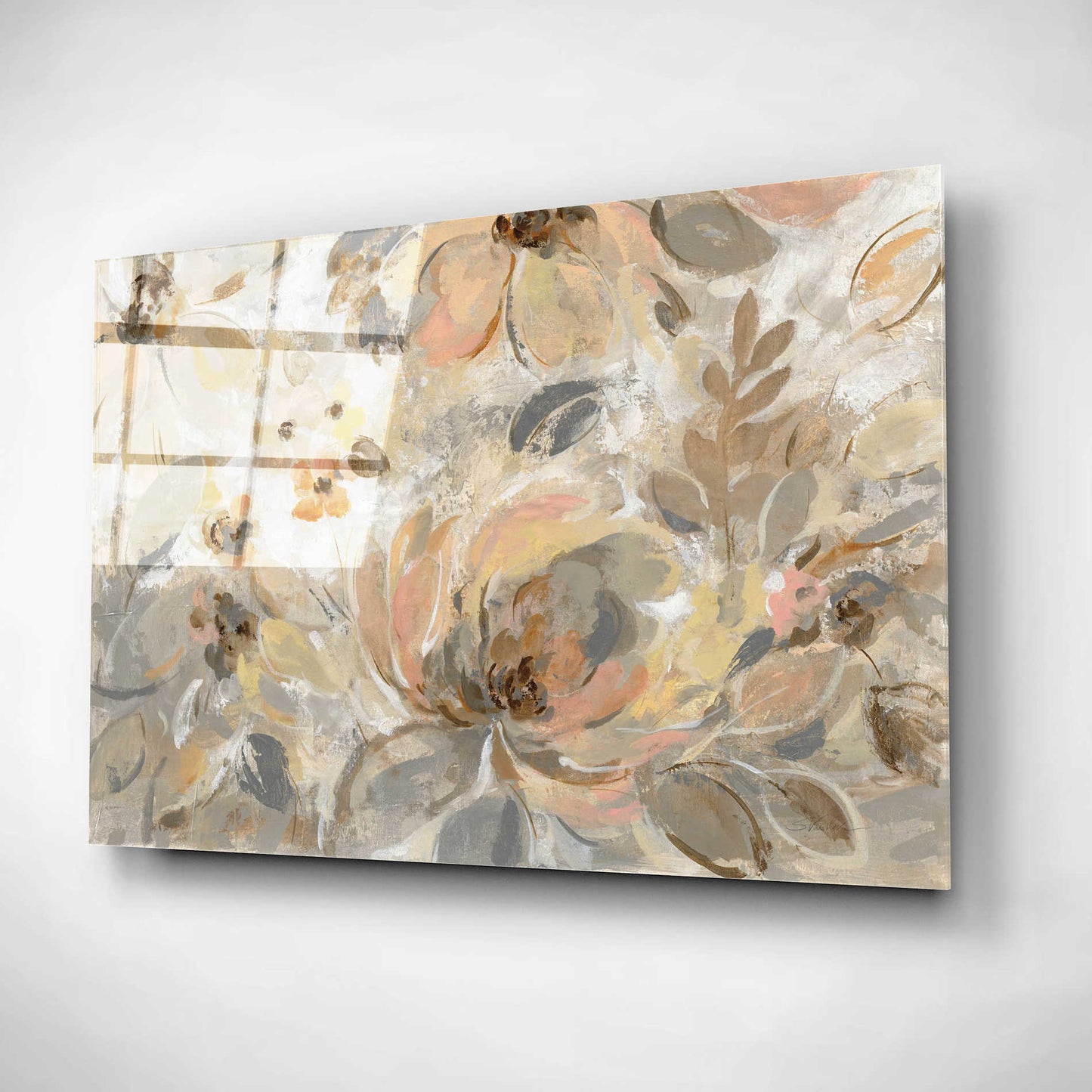 Epic Art 'Ivory Floral' by Silvia Vassileva, Acrylic Glass Wall Art,24x16