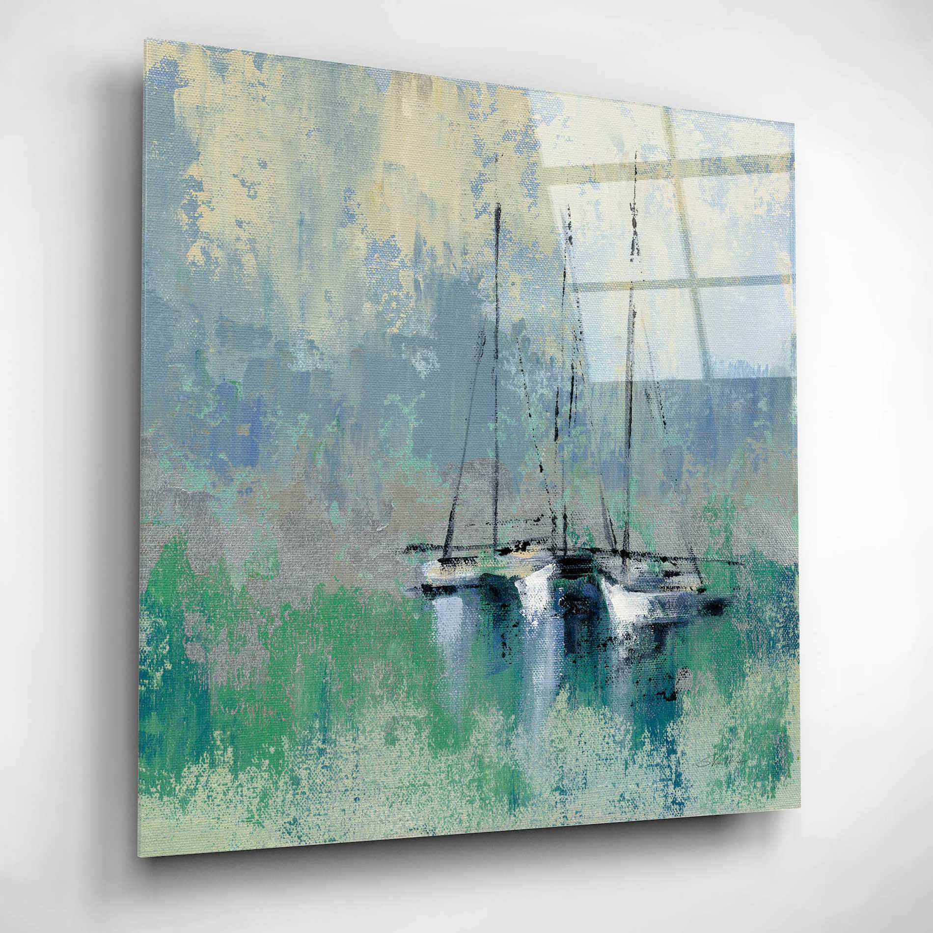 Epic Art 'Boats in the Harbor II' by Silvia Vassileva, Acrylic Glass Wall Art,12x12