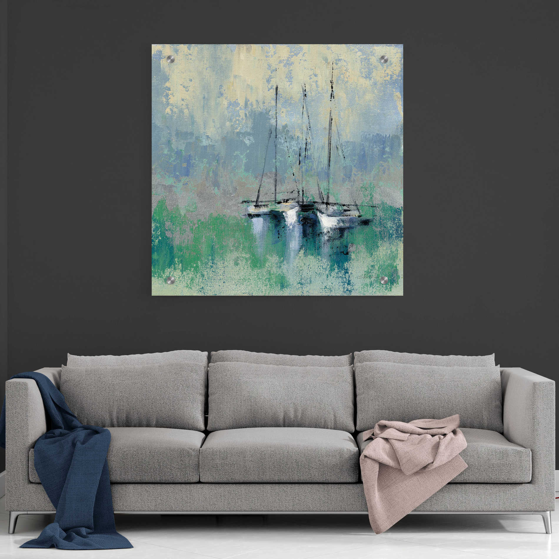 Epic Art 'Boats in the Harbor II' by Silvia Vassileva, Acrylic Glass Wall Art,36x36