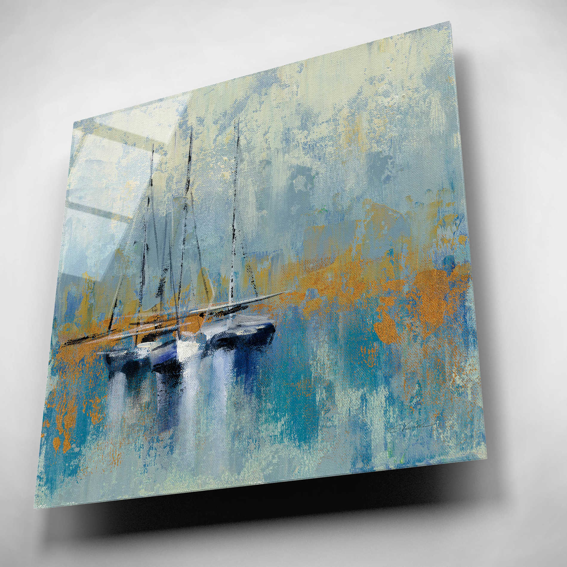 Epic Art 'Boats in the Harbor III' by Silvia Vassileva, Acrylic Glass Wall Art,12x12