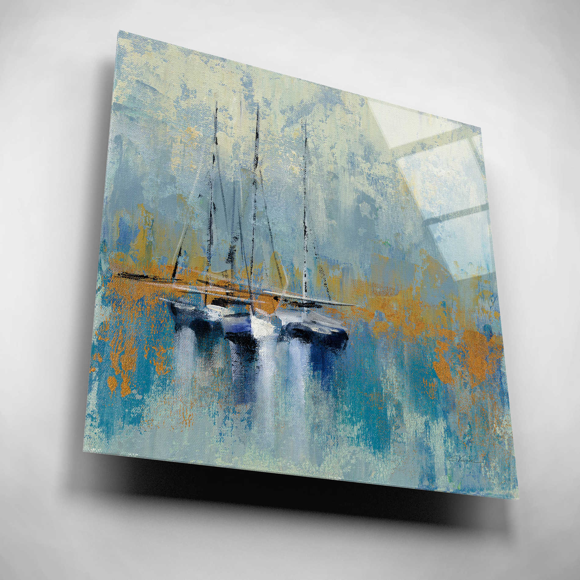 Epic Art 'Boats in the Harbor III' by Silvia Vassileva, Acrylic Glass Wall Art,12x12