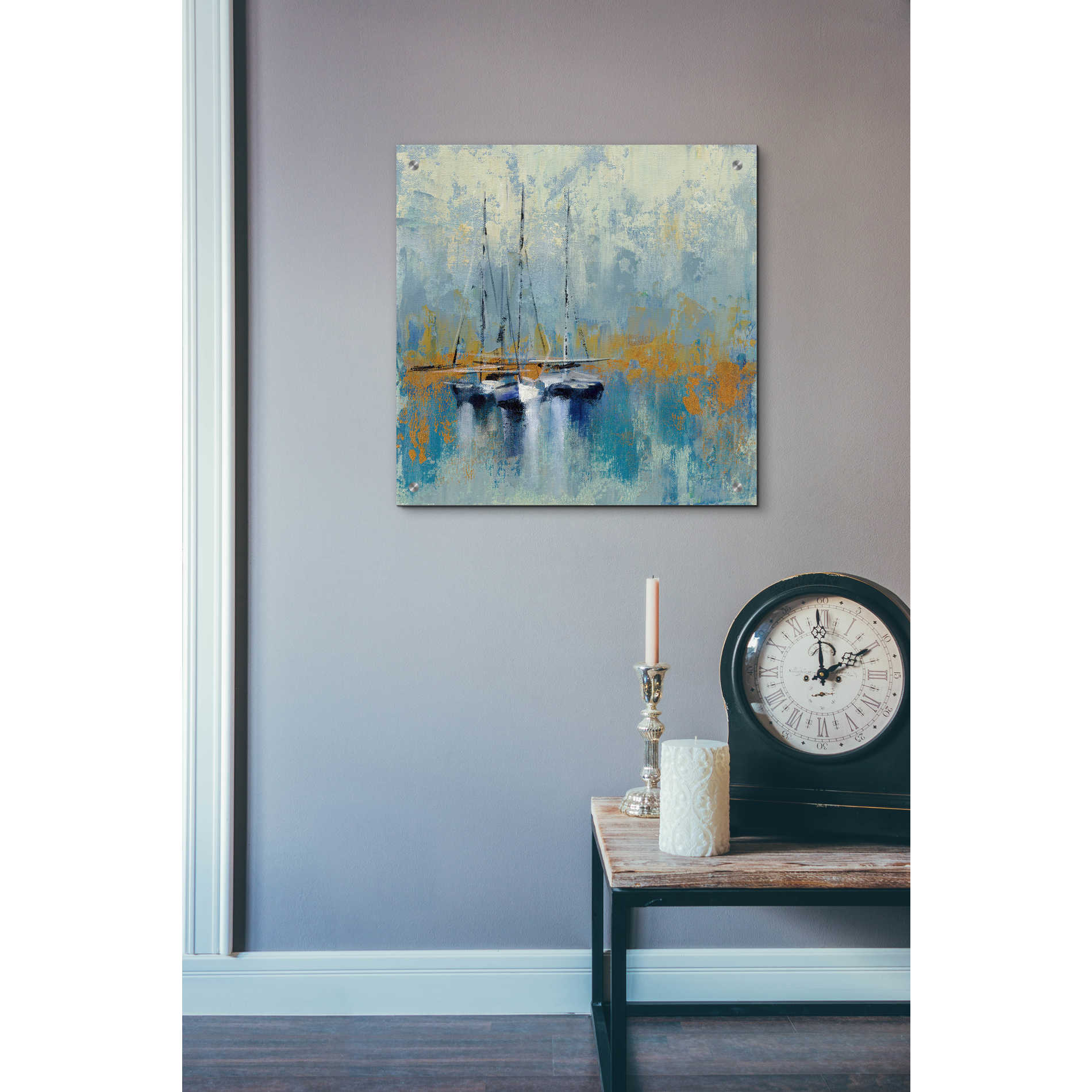 Epic Art 'Boats in the Harbor III' by Silvia Vassileva, Acrylic Glass Wall Art,24x24