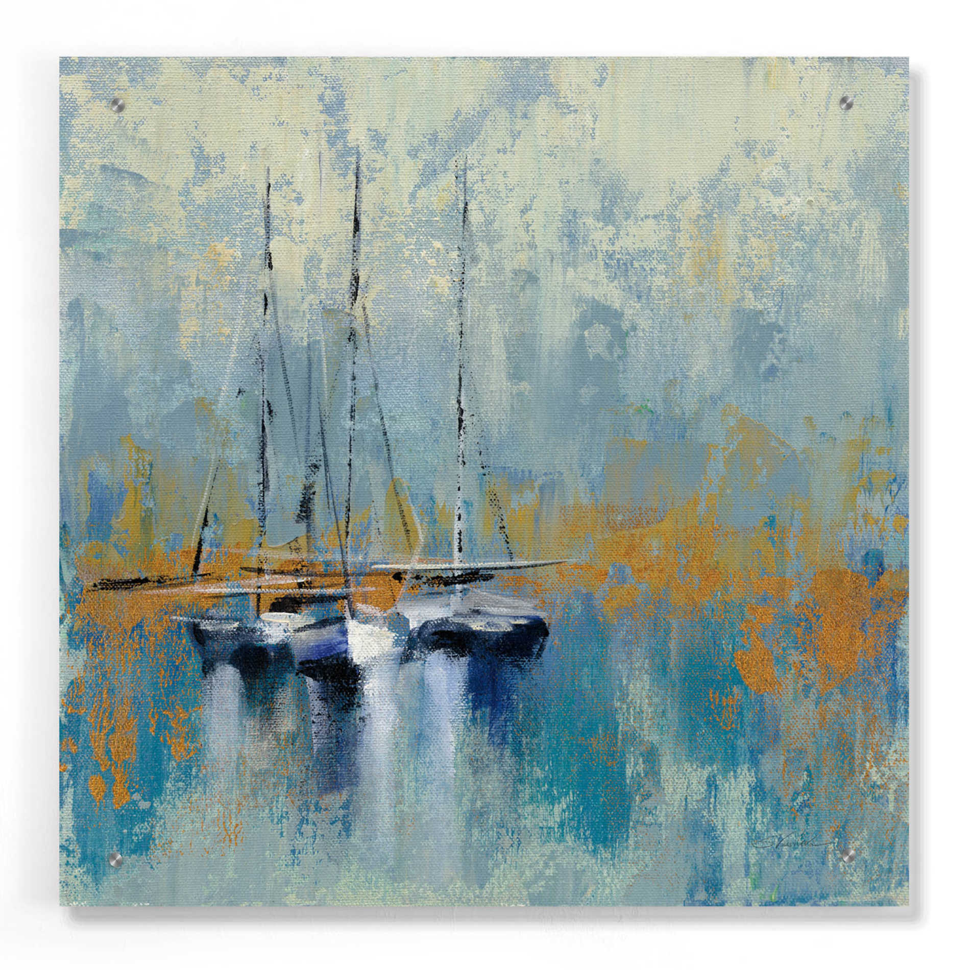 Epic Art 'Boats in the Harbor III' by Silvia Vassileva, Acrylic Glass Wall Art,24x24