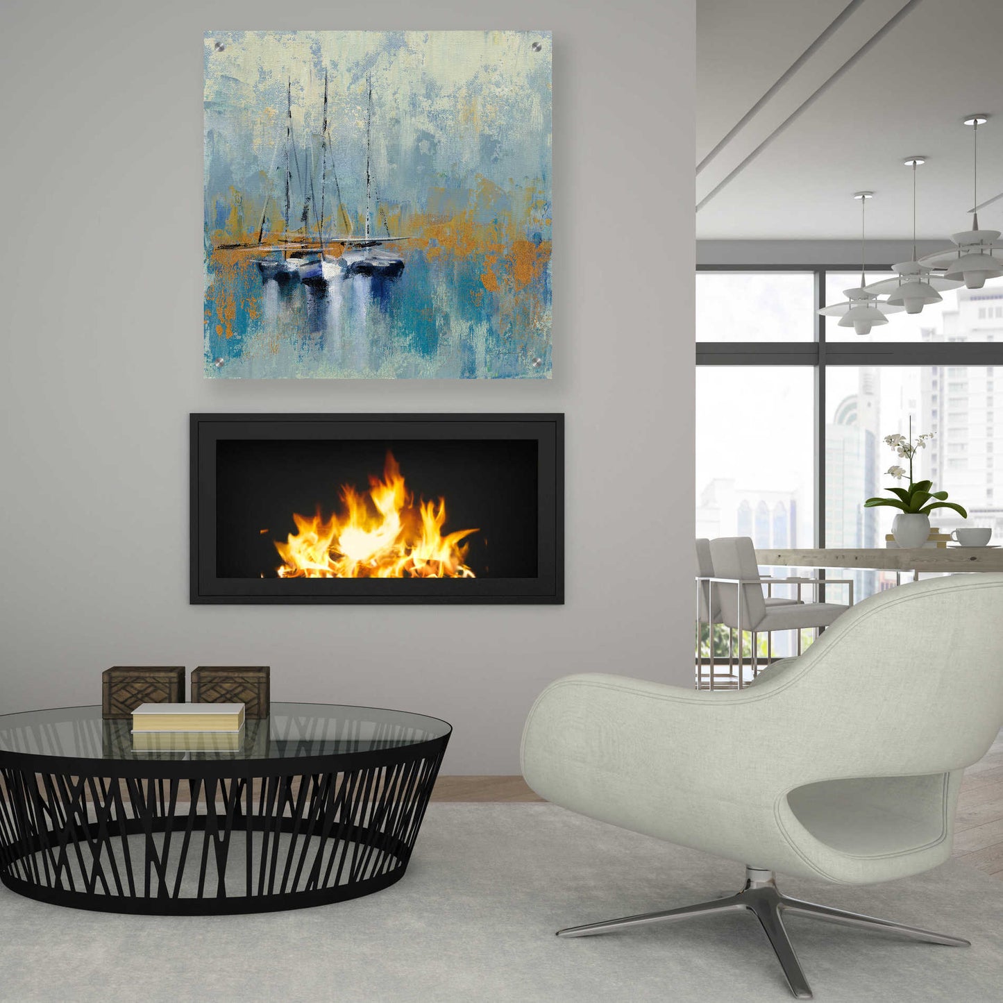 Epic Art 'Boats in the Harbor III' by Silvia Vassileva, Acrylic Glass Wall Art,36x36