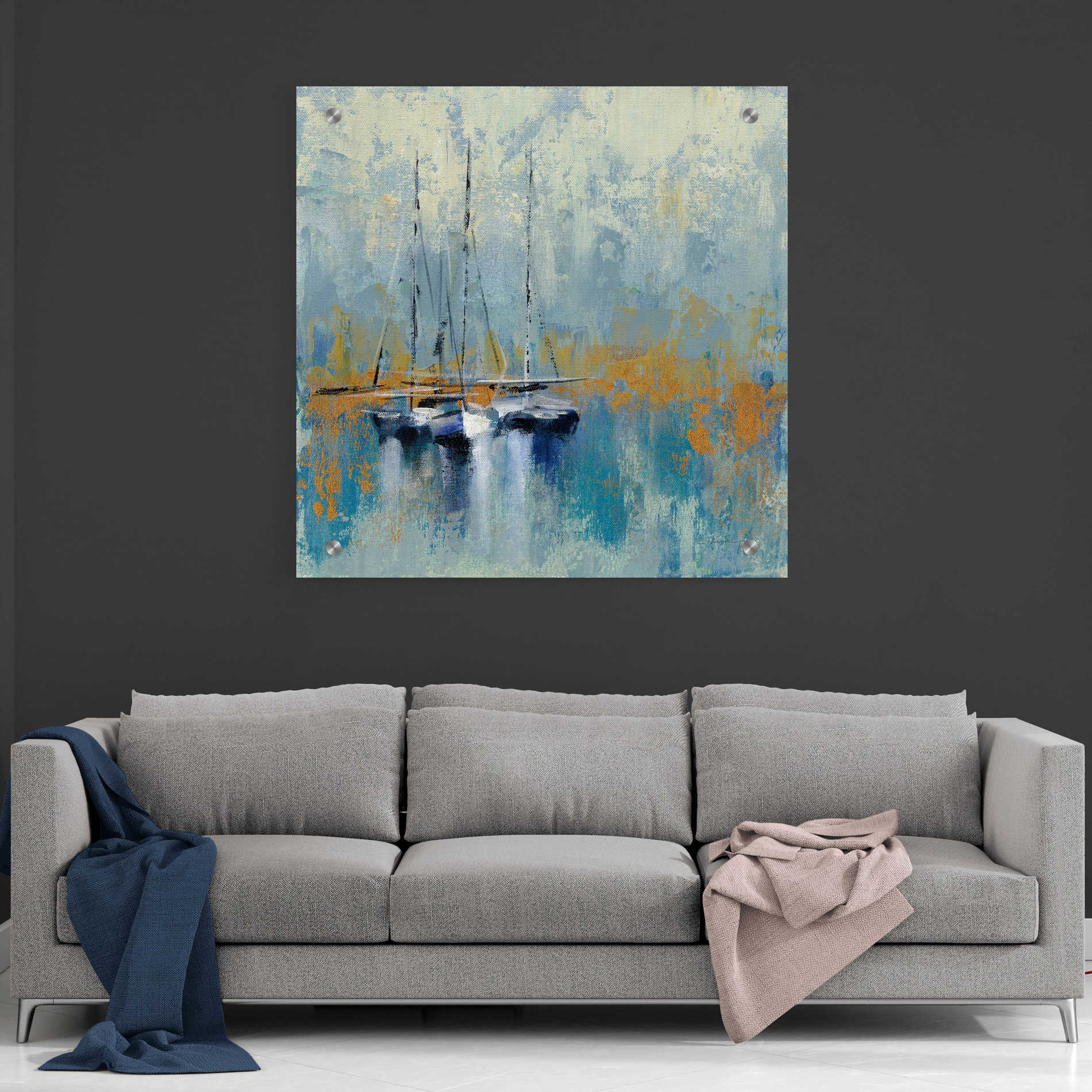 Epic Art 'Boats in the Harbor III' by Silvia Vassileva, Acrylic Glass Wall Art,36x36