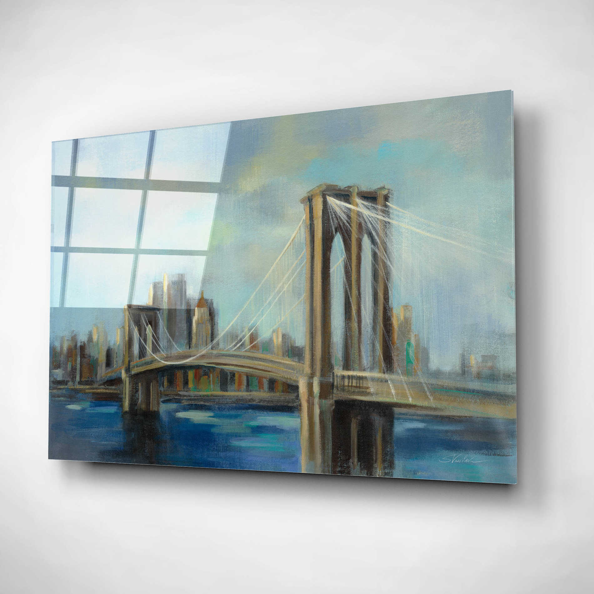 Epic Art 'Brooklyn Bridge' by Silvia Vassileva, Acrylic Glass Wall Art,16x12