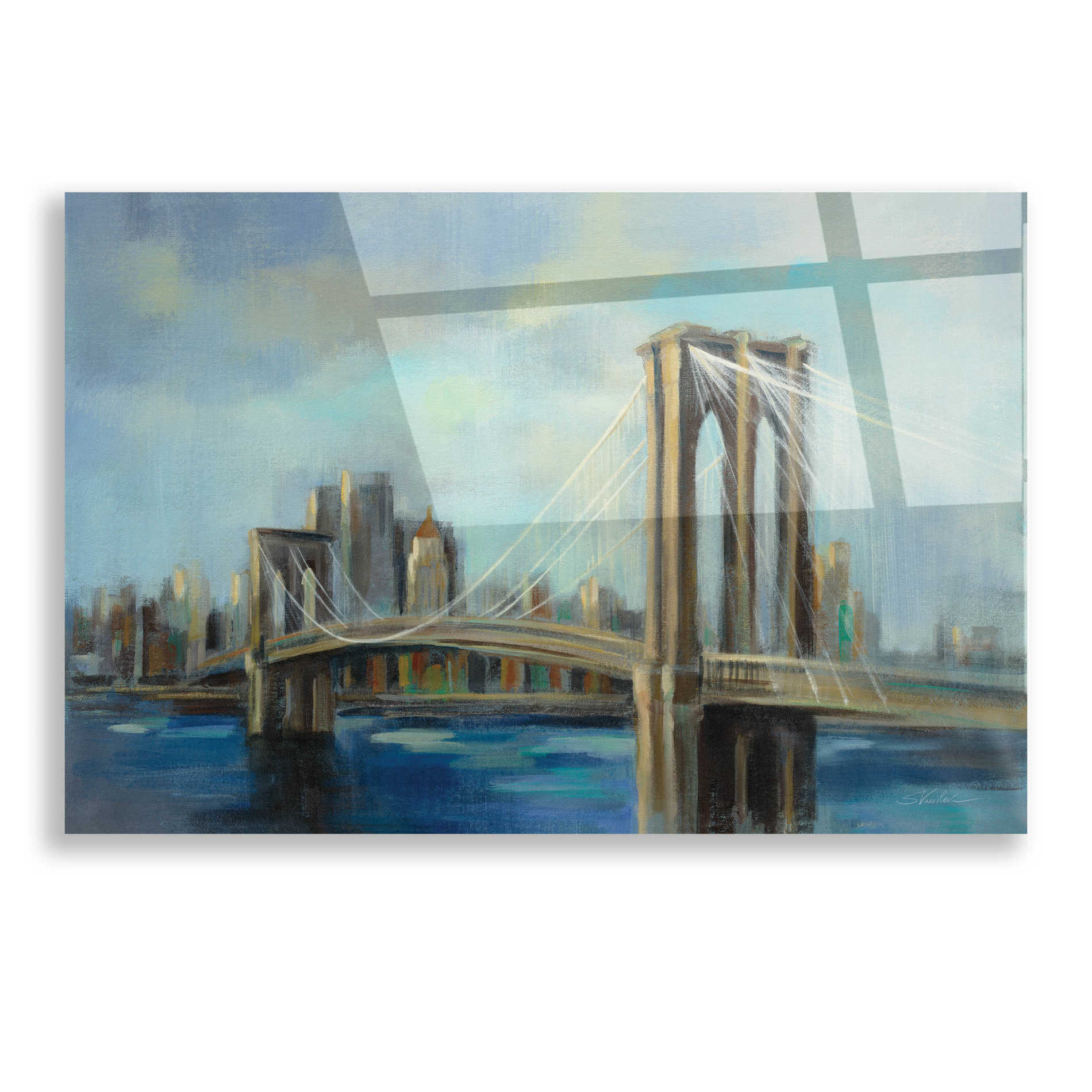 Epic Art 'Brooklyn Bridge' by Silvia Vassileva, Acrylic Glass Wall Art,16x12
