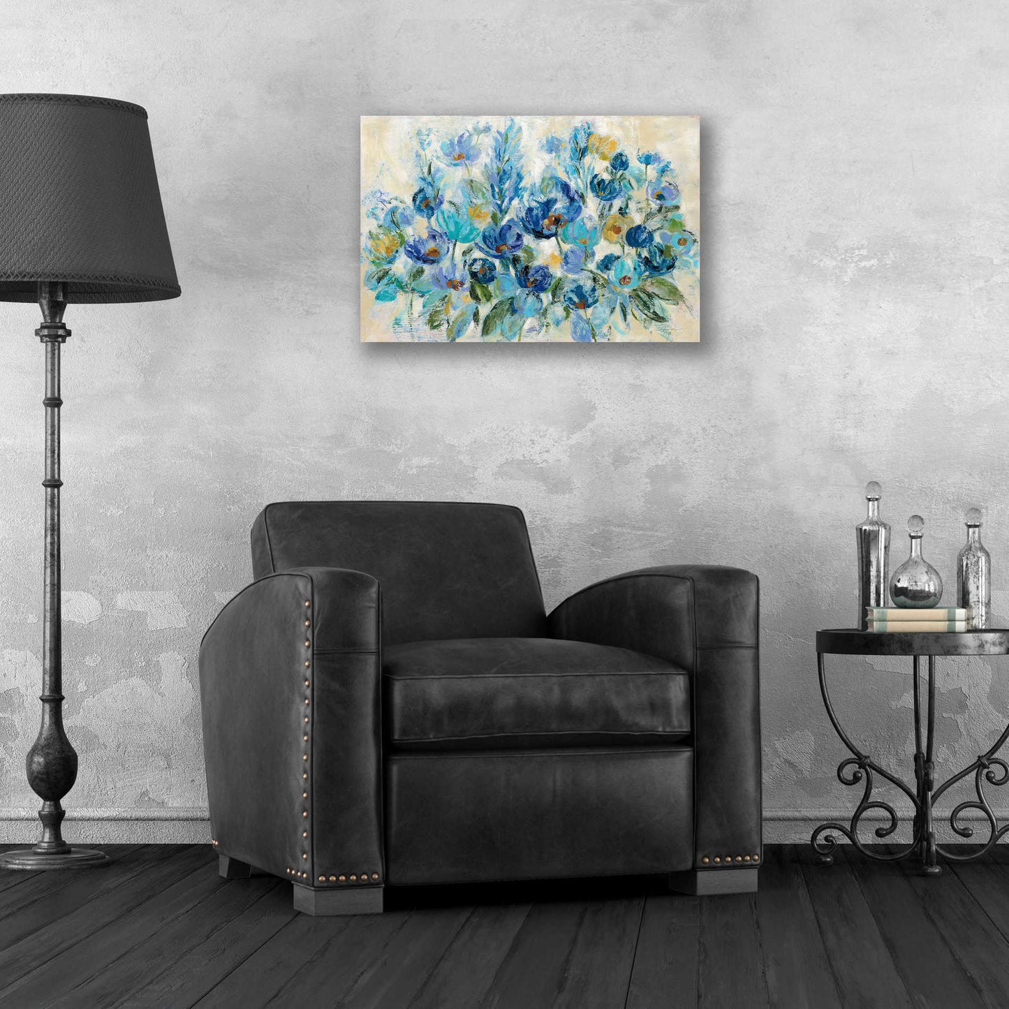 Epic Art 'Scattered Blue Flowers' by Silvia Vassileva, Acrylic Glass Wall Art,24x16