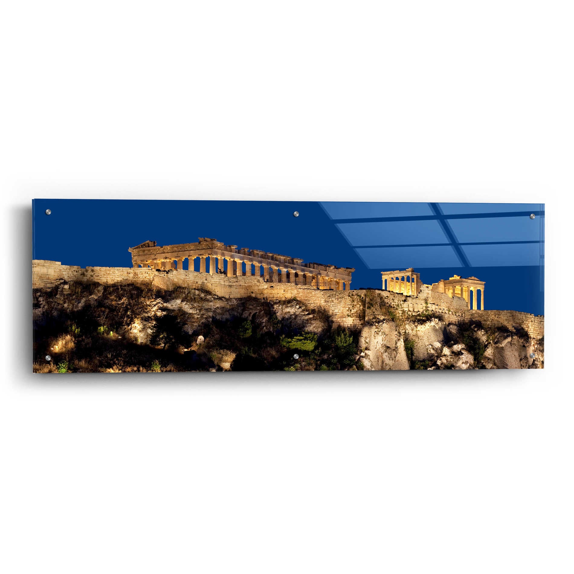 Epic Art 'Hellenic Spotlight' by Larry Malvin, Acrylic Glass Wall Art,48x16