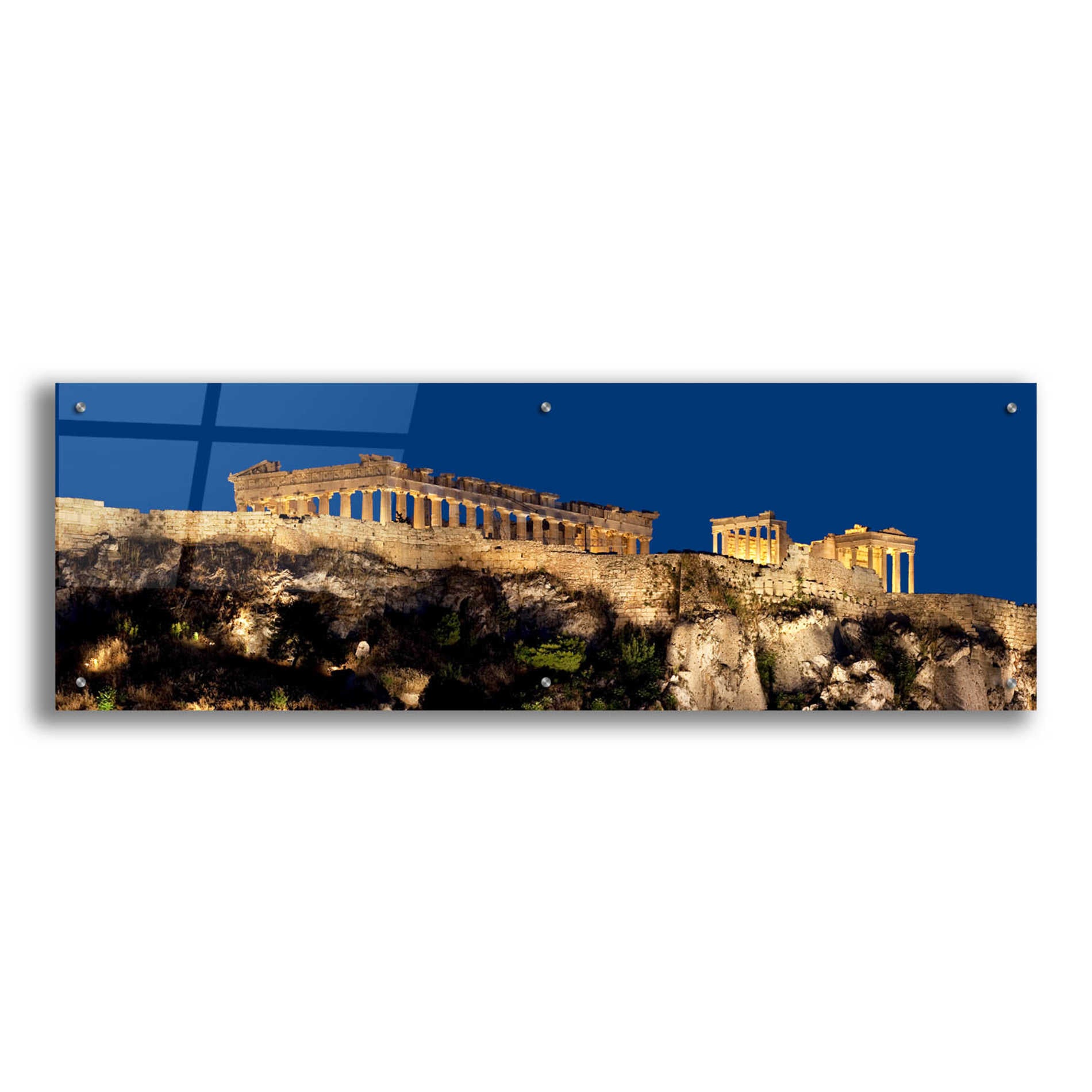 Epic Art 'Hellenic Spotlight' by Larry Malvin, Acrylic Glass Wall Art,48x16