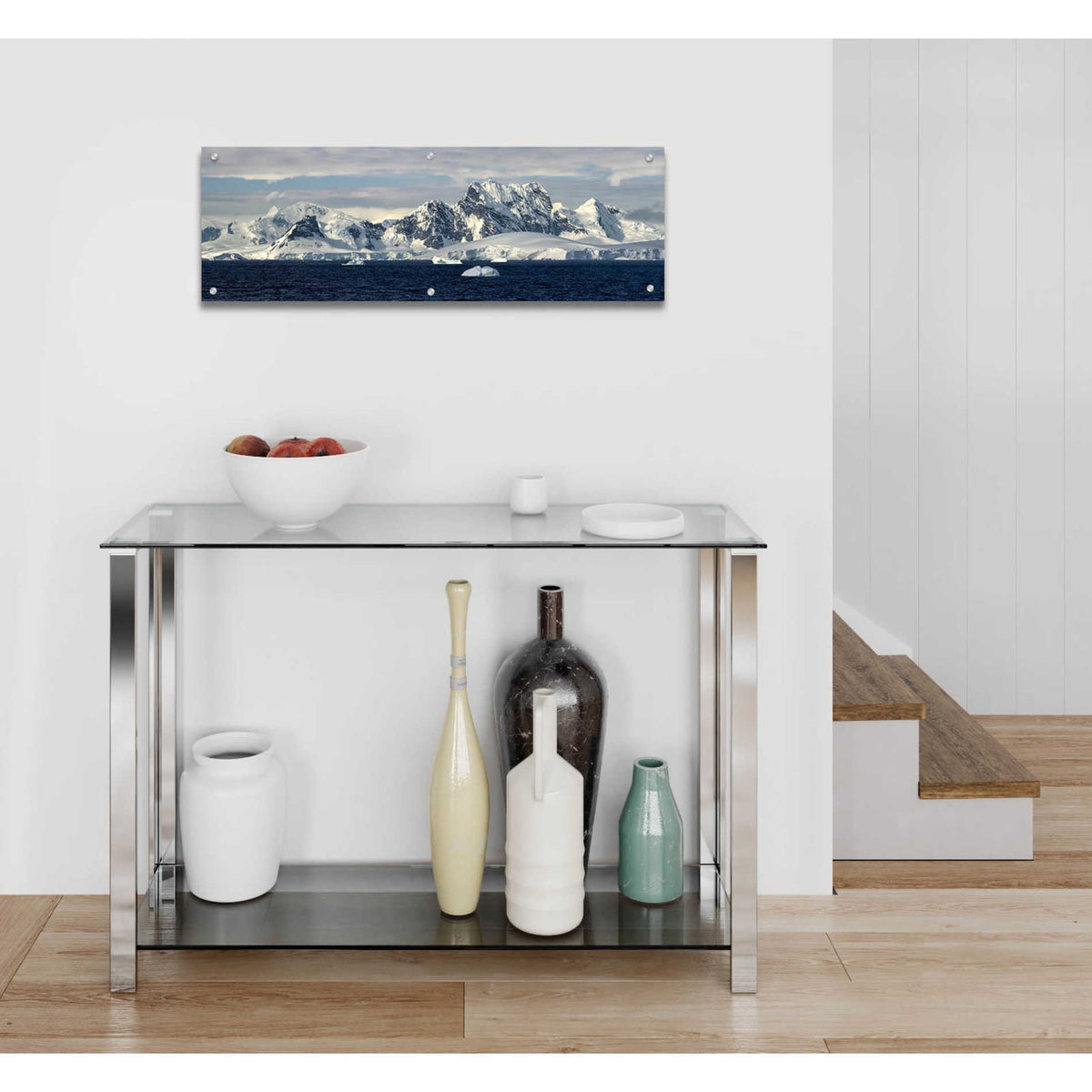Epic Art 'Frigid Coastline' by Larry Malvin, Acrylic Glass Wall Art,36x12