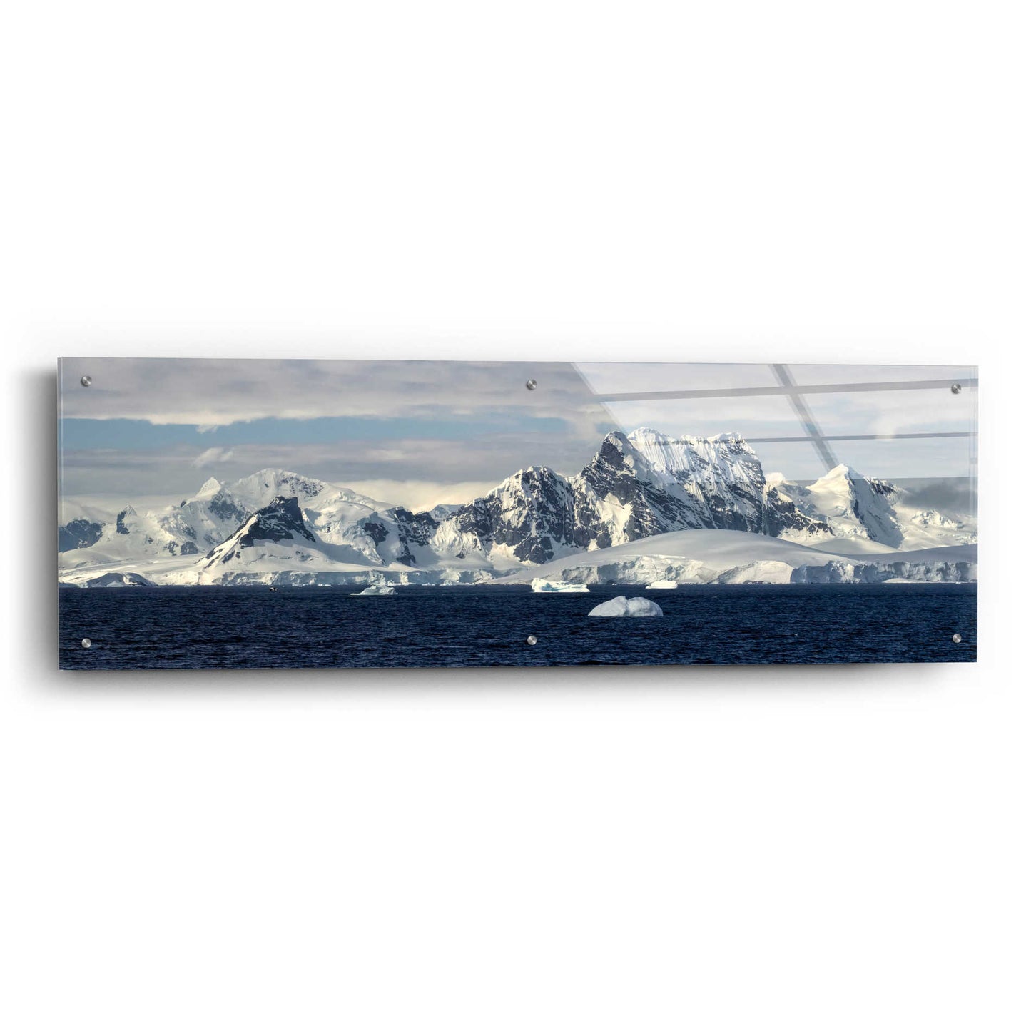 Epic Art 'Frigid Coastline' by Larry Malvin, Acrylic Glass Wall Art,48x16