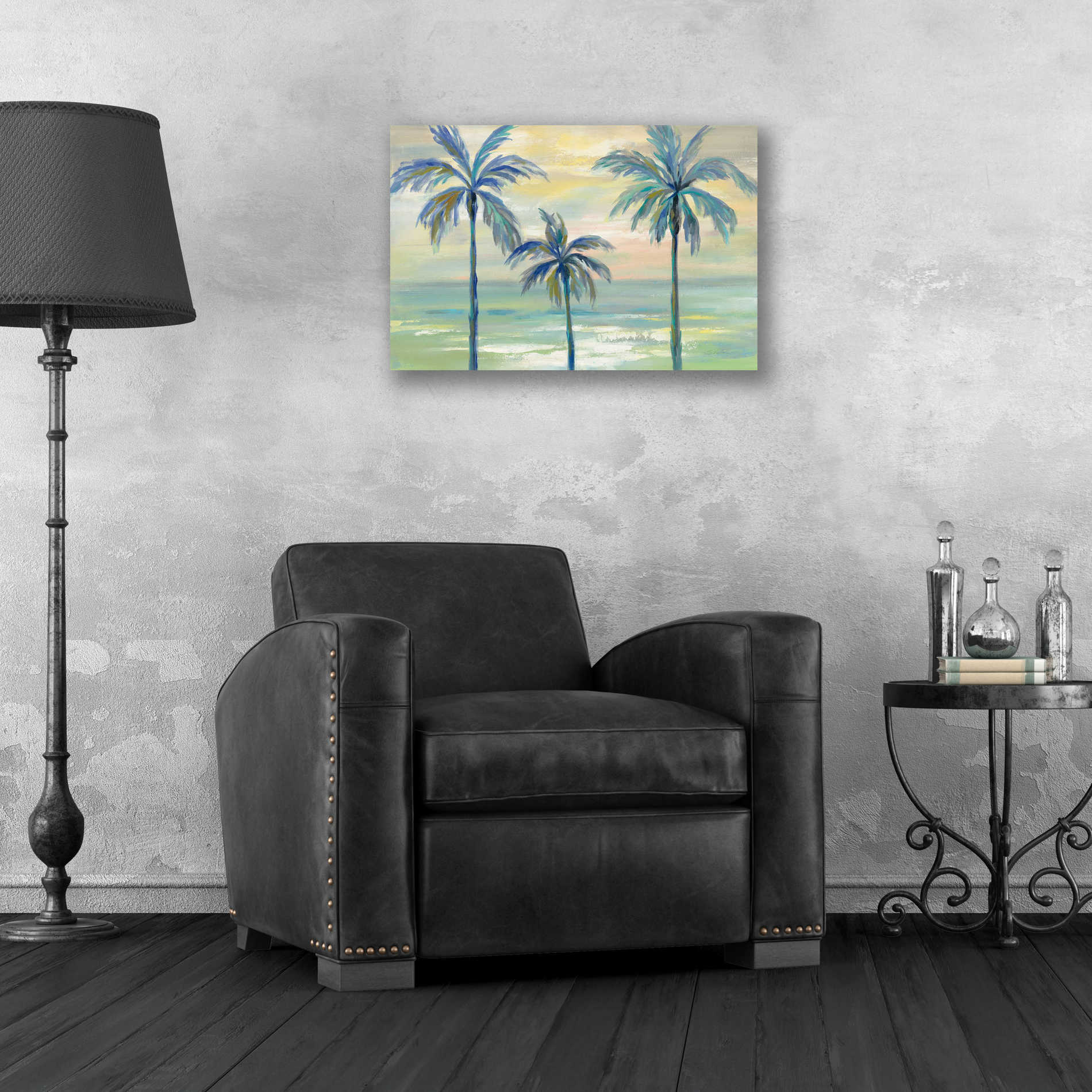 Epic Art 'Marine Layer Palms' by Silvia Vassileva, Acrylic Glass Wall Art,24x16