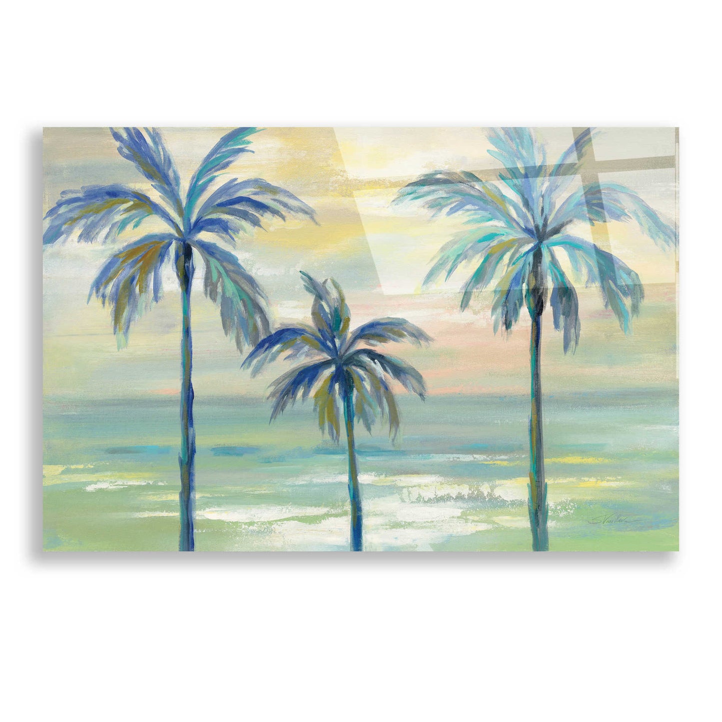 Epic Art 'Marine Layer Palms' by Silvia Vassileva, Acrylic Glass Wall Art,24x16