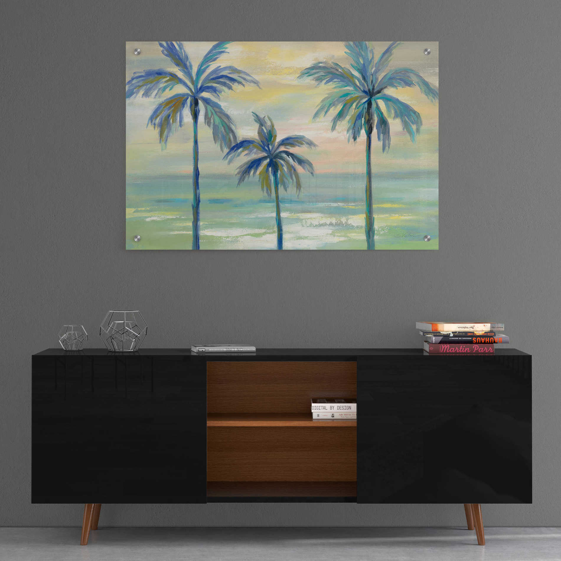 Epic Art 'Marine Layer Palms' by Silvia Vassileva, Acrylic Glass Wall Art,36x24