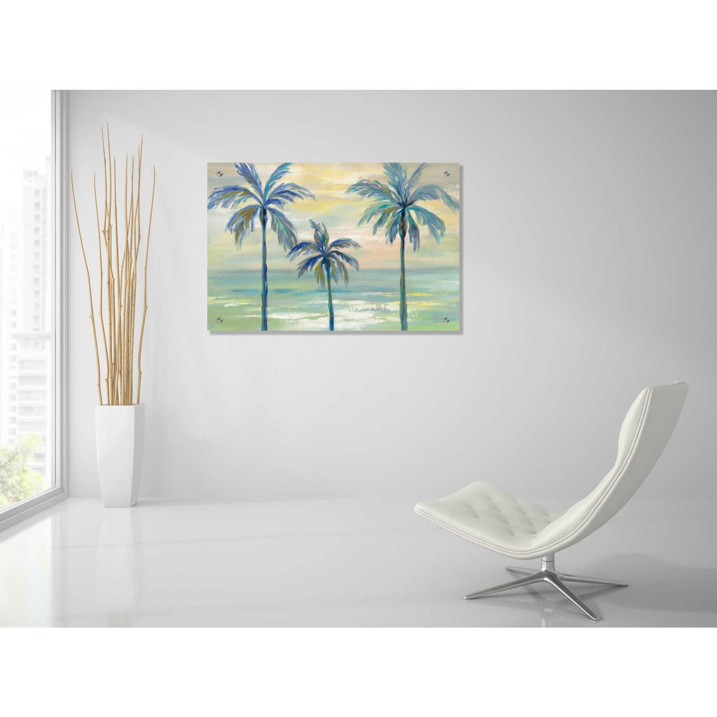 Epic Art 'Marine Layer Palms' by Silvia Vassileva, Acrylic Glass Wall Art,36x24