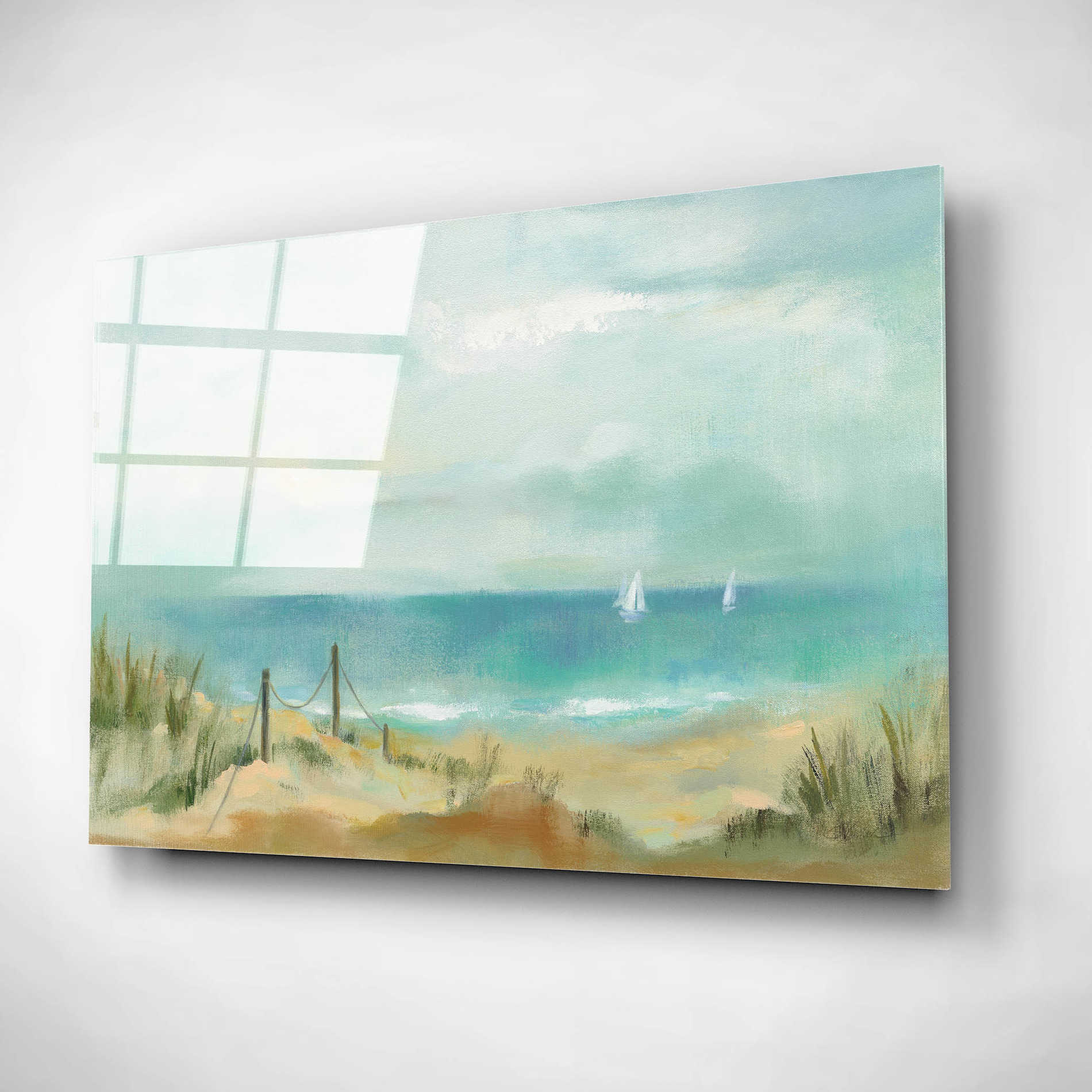 Epic Art 'Serenity on the Beach' by Silvia Vassileva, Acrylic Glass Wall Art,16x12