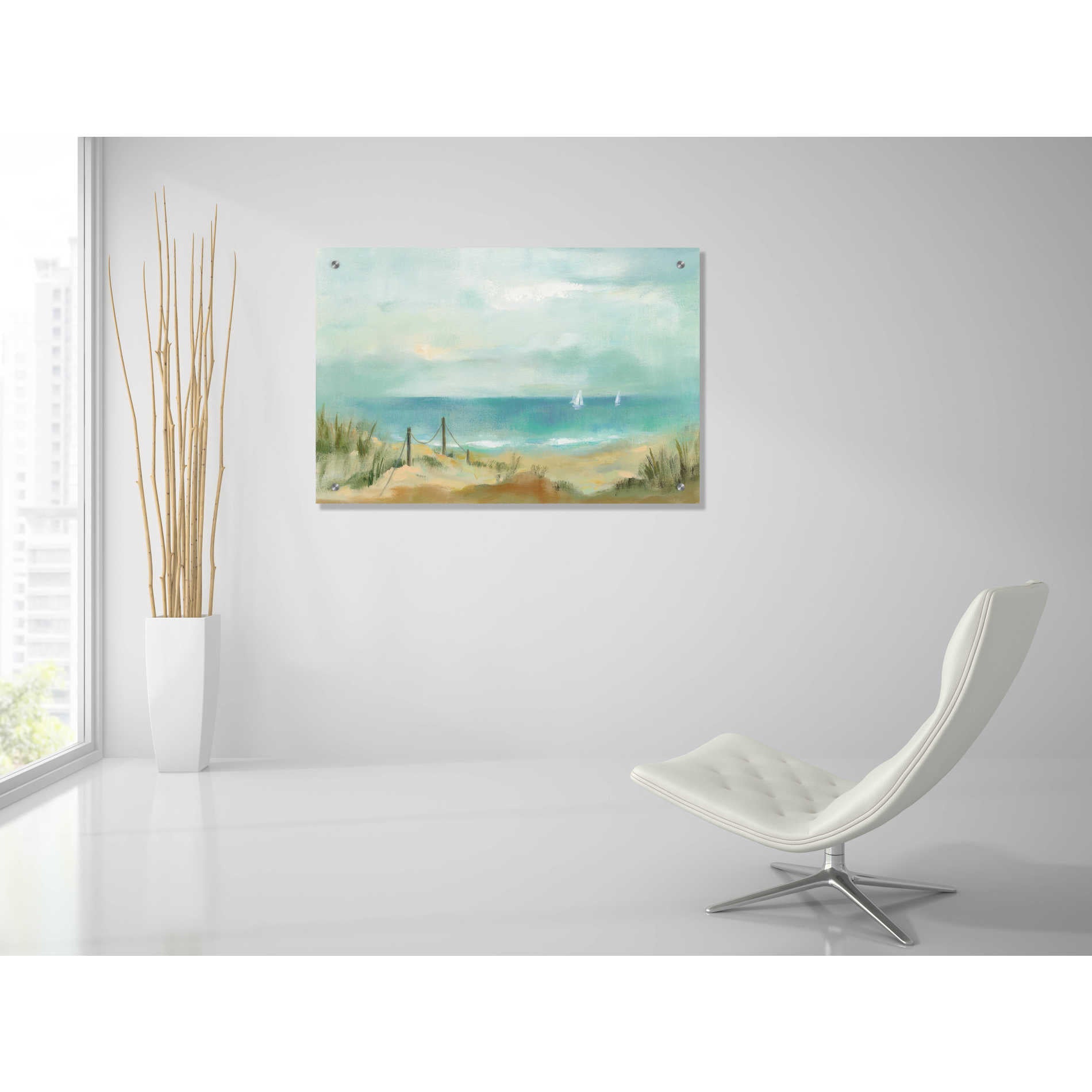 Epic Art 'Serenity on the Beach' by Silvia Vassileva, Acrylic Glass Wall Art,36x24