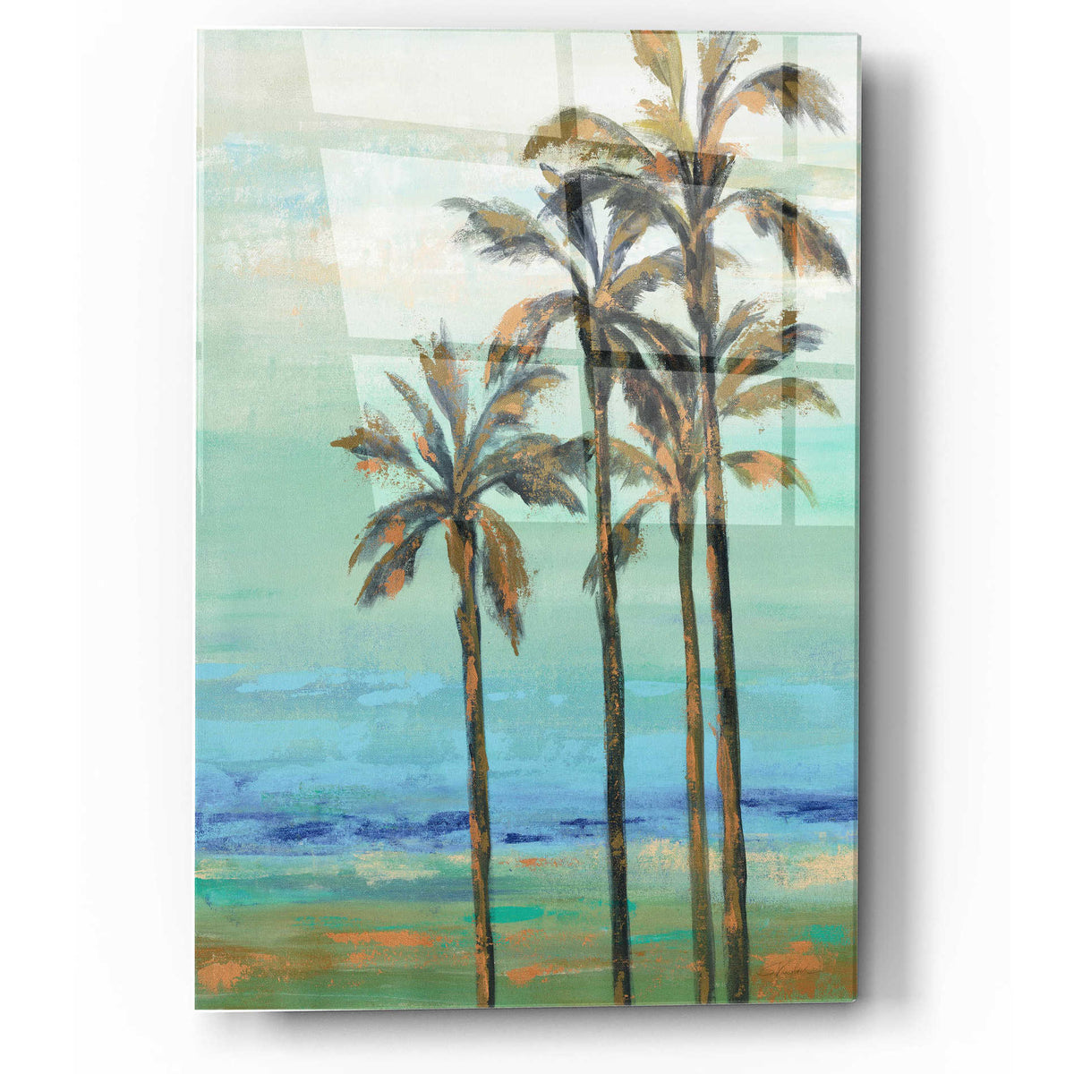 Epic Art 'Copper Palms I' by Silvia Vassileva, Acrylic Glass Wall Art