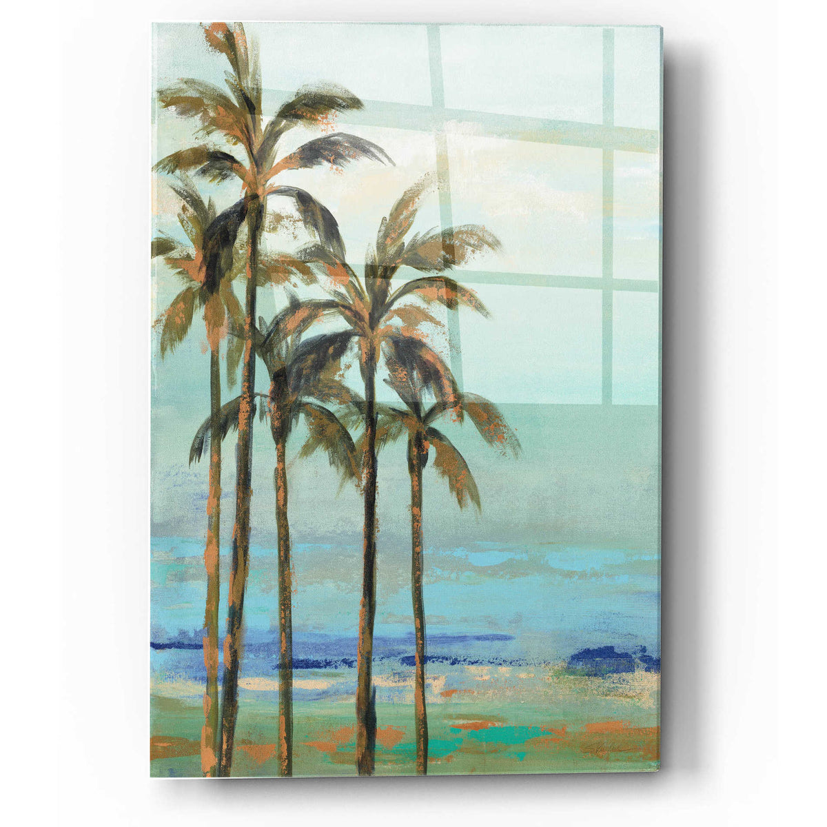 Epic Art 'Copper Palms II' by Silvia Vassileva, Acrylic Glass Wall Art
