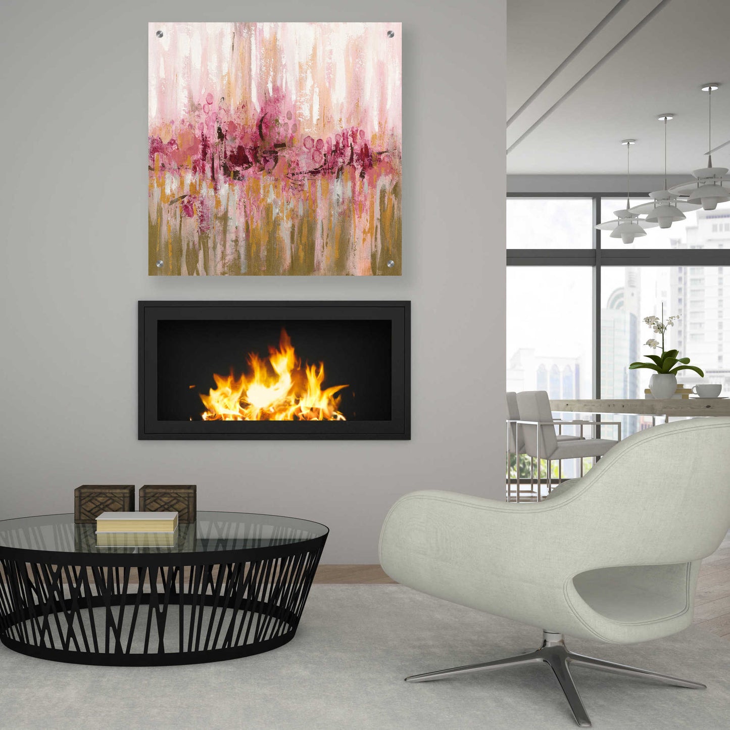 Epic Art 'Pink Reflections' by Silvia Vassileva, Acrylic Glass Wall Art,36x36