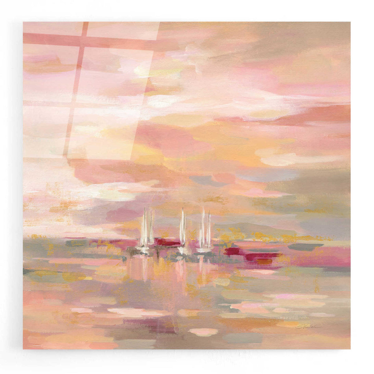 Epic Art 'Crimson Waves' by Silvia Vassileva, Acrylic Glass Wall Art