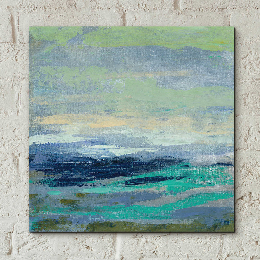 Epic Art 'Teal Wave I' by Silvia Vassileva, Acrylic Glass Wall Art,12x12