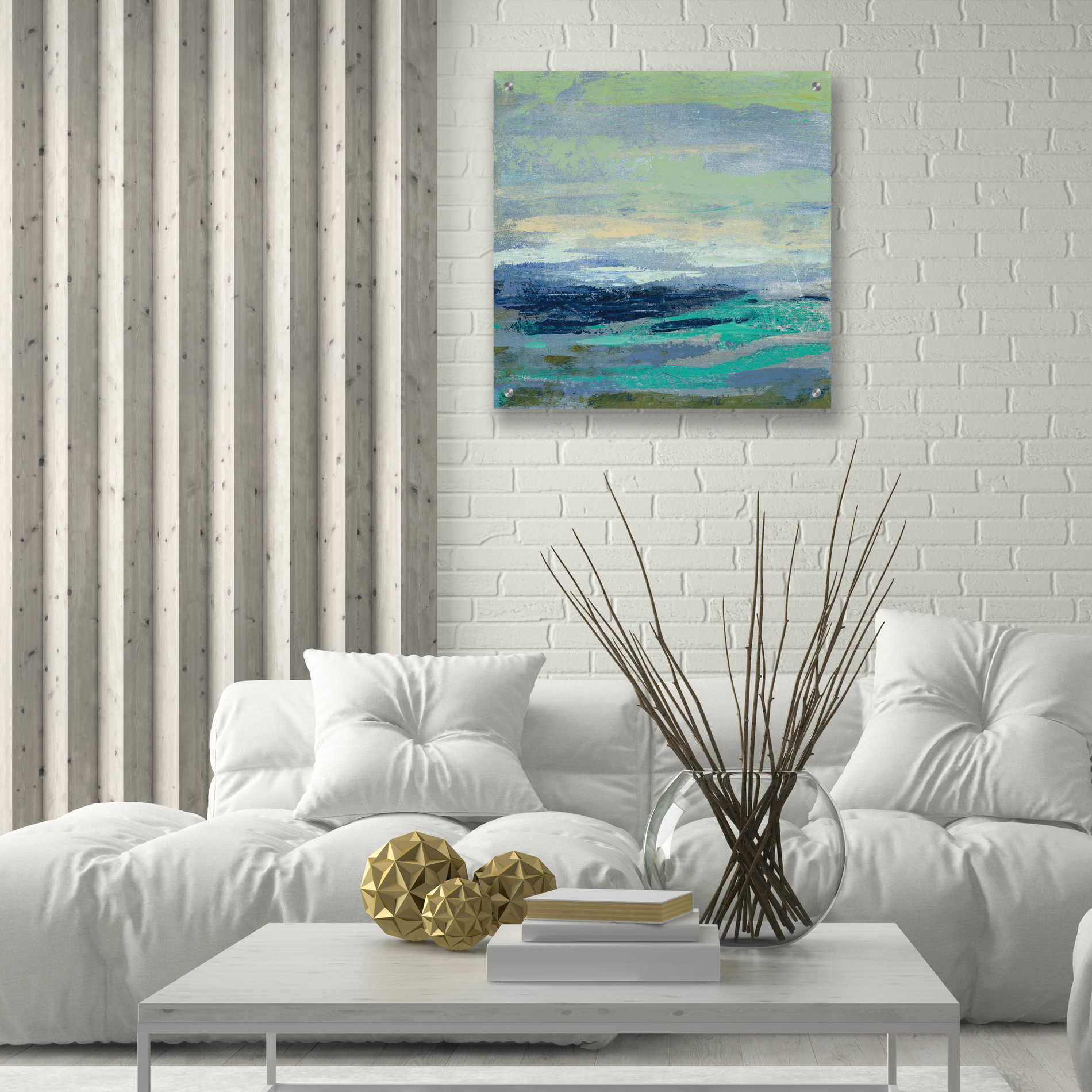 Epic Art 'Teal Wave I' by Silvia Vassileva, Acrylic Glass Wall Art,24x24