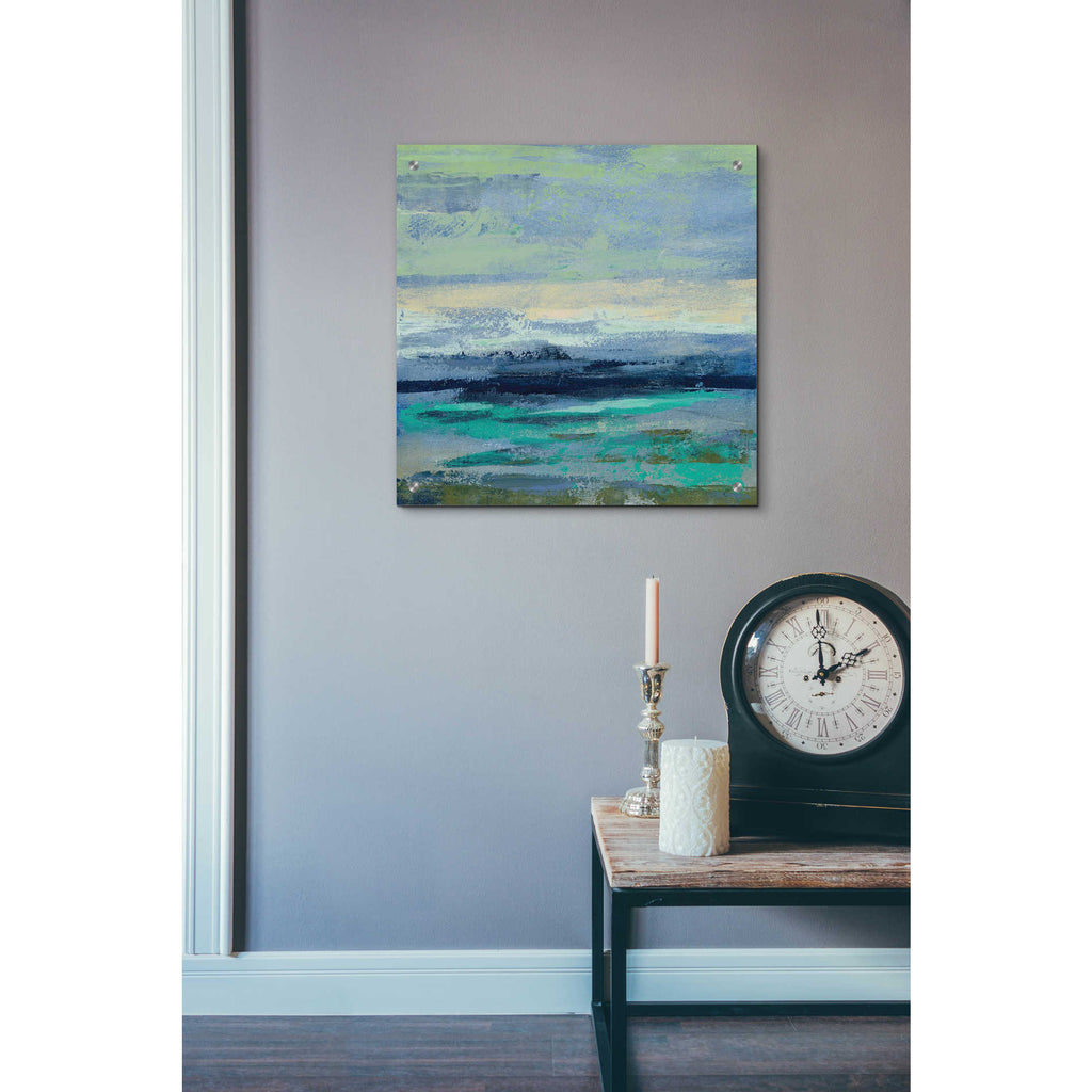 Epic Art 'Teal Wave II' by Silvia Vassileva, Acrylic Glass Wall Art,24x24