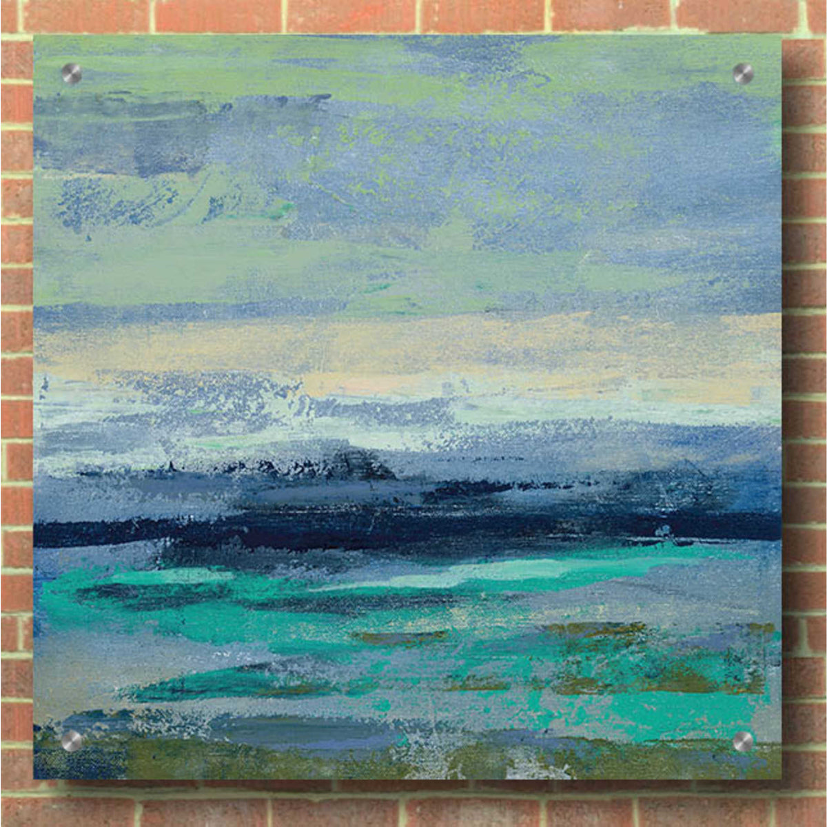 Epic Art 'Teal Wave II' by Silvia Vassileva, Acrylic Glass Wall Art,36x36