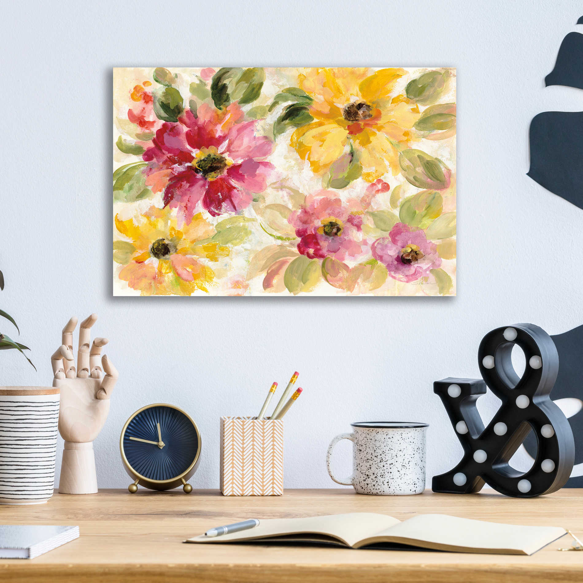 Epic Art 'Floral Radiance' by Silvia Vassileva, Acrylic Glass Wall Art,16x12