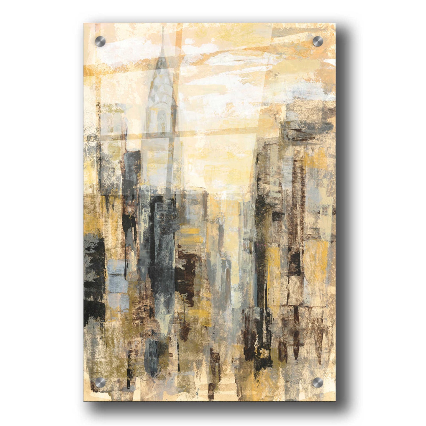 Epic Art 'Manhattan Gray and Gold I' by Silvia Vassileva, Acrylic Glass Wall Art,24x36