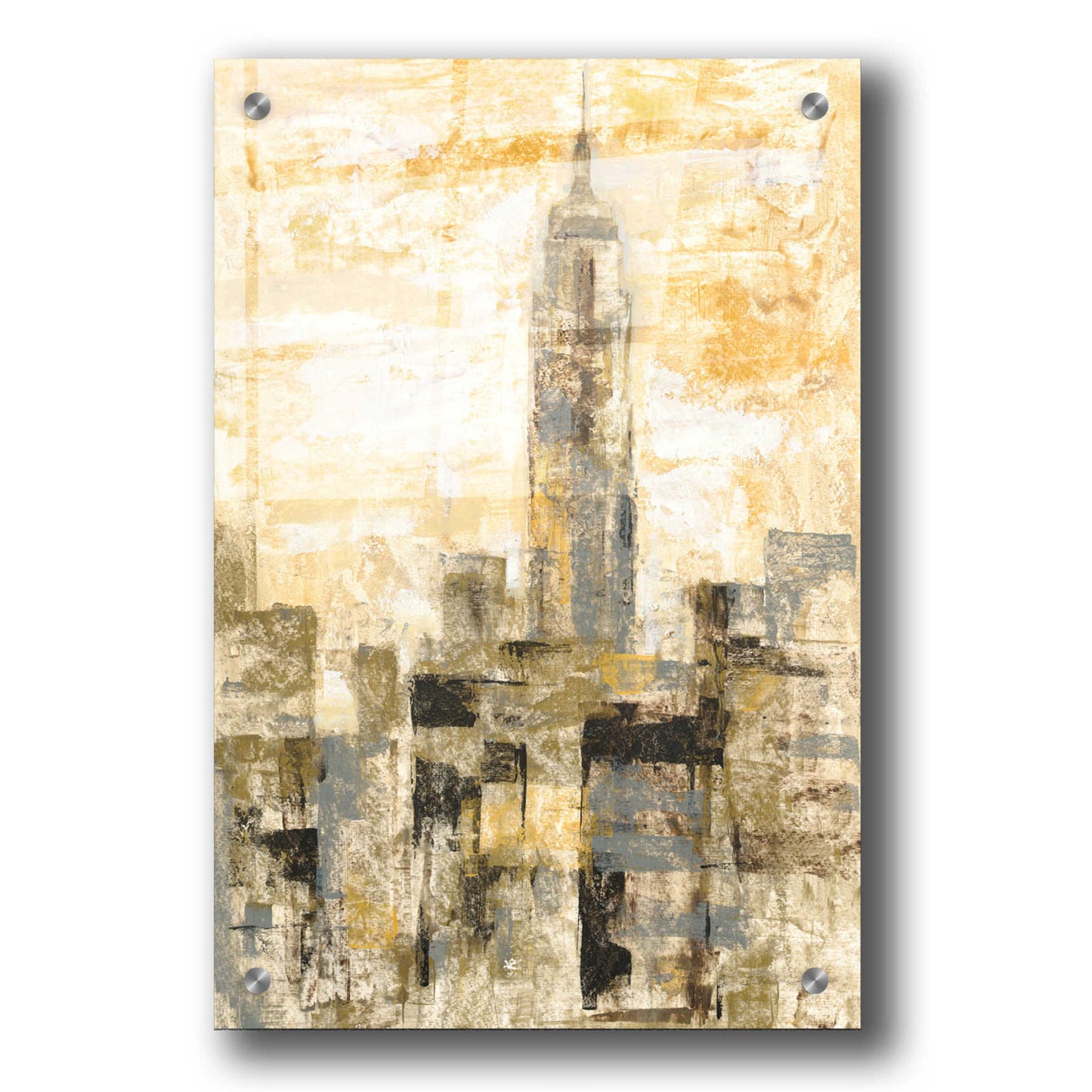 Epic Art 'Manhattan Gray and Gold II' by Silvia Vassileva, Acrylic Glass Wall Art,24x36