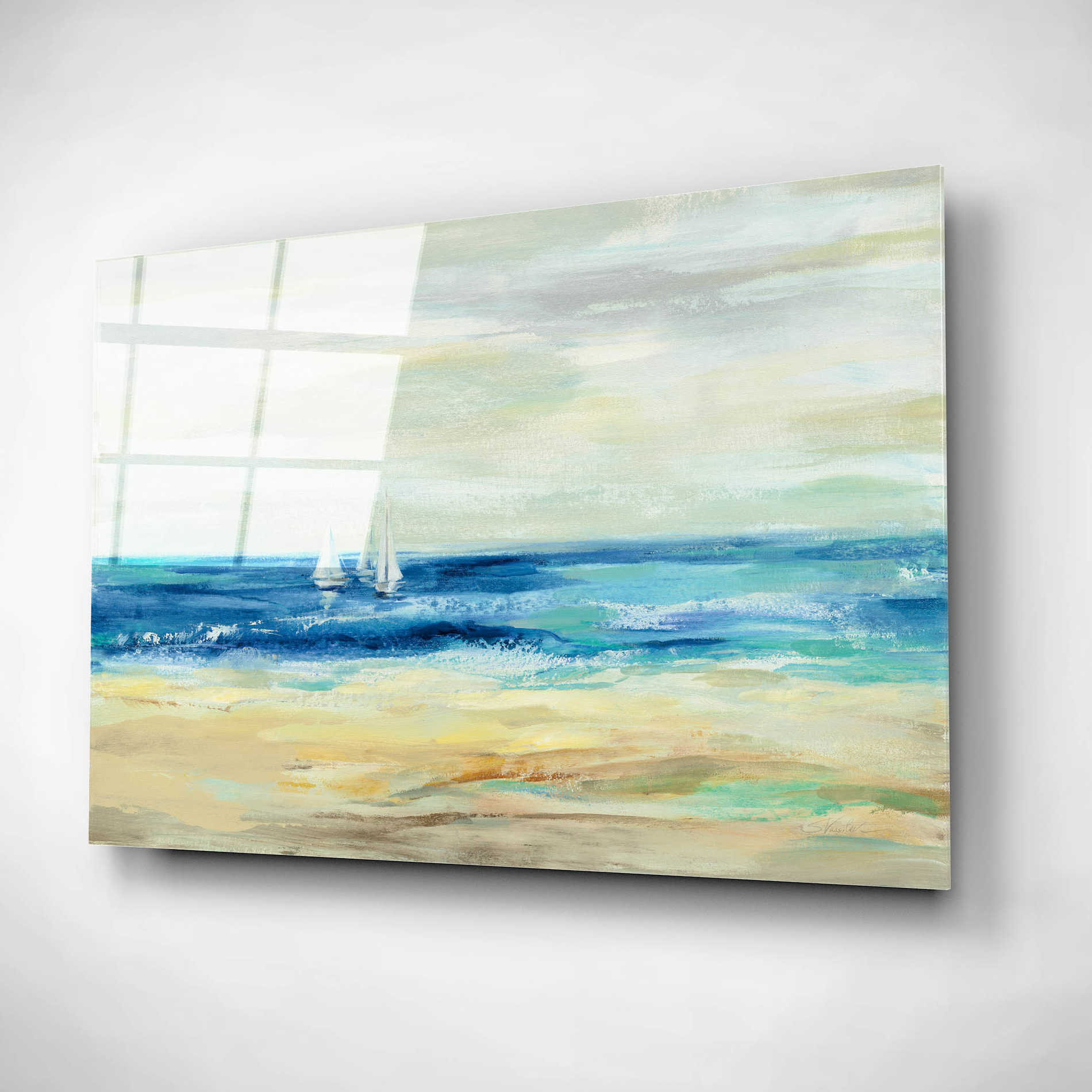 Epic Art 'Sand and Sea' by Silvia Vassileva, Acrylic Glass Wall Art,16x12