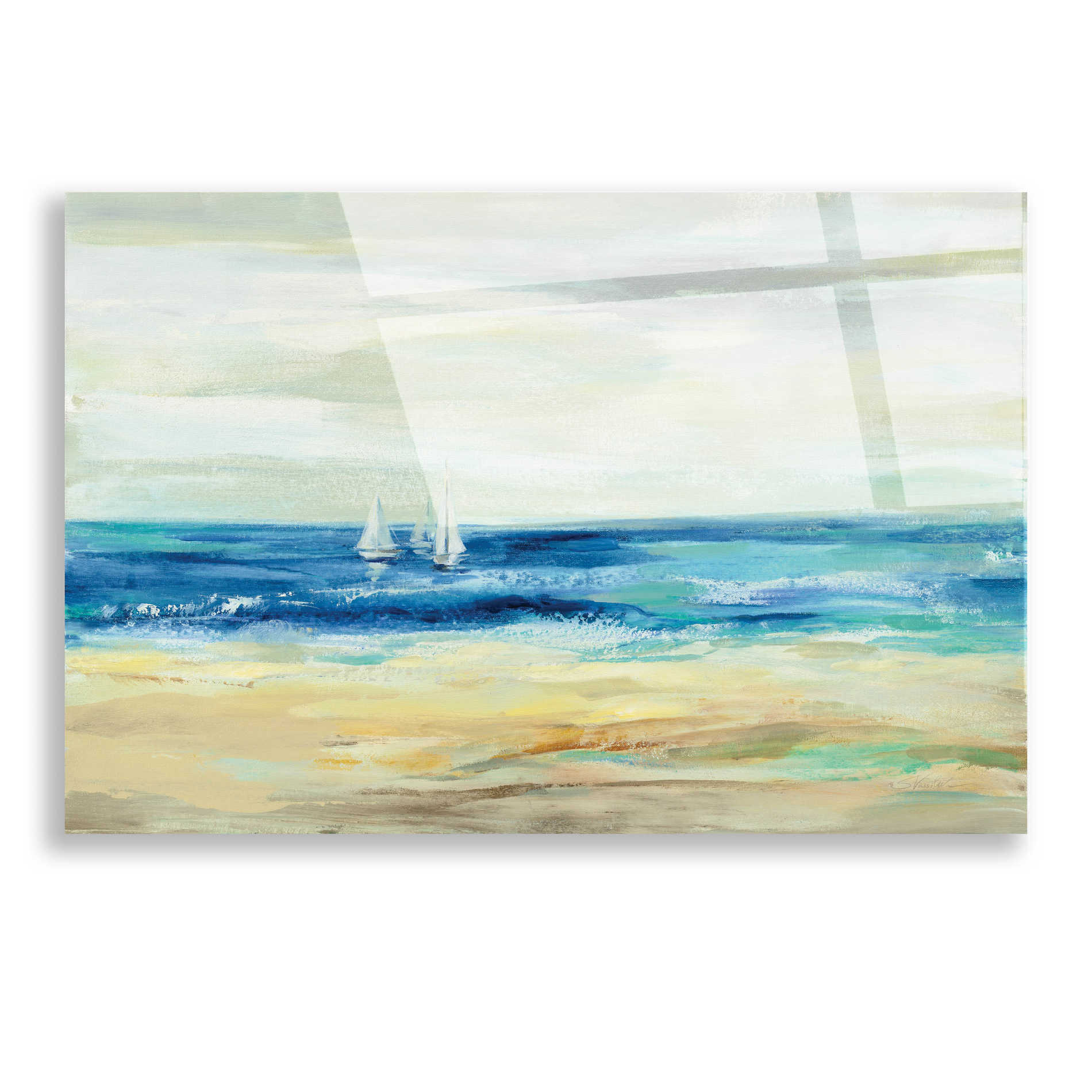 Epic Art 'Sand and Sea' by Silvia Vassileva, Acrylic Glass Wall Art,16x12