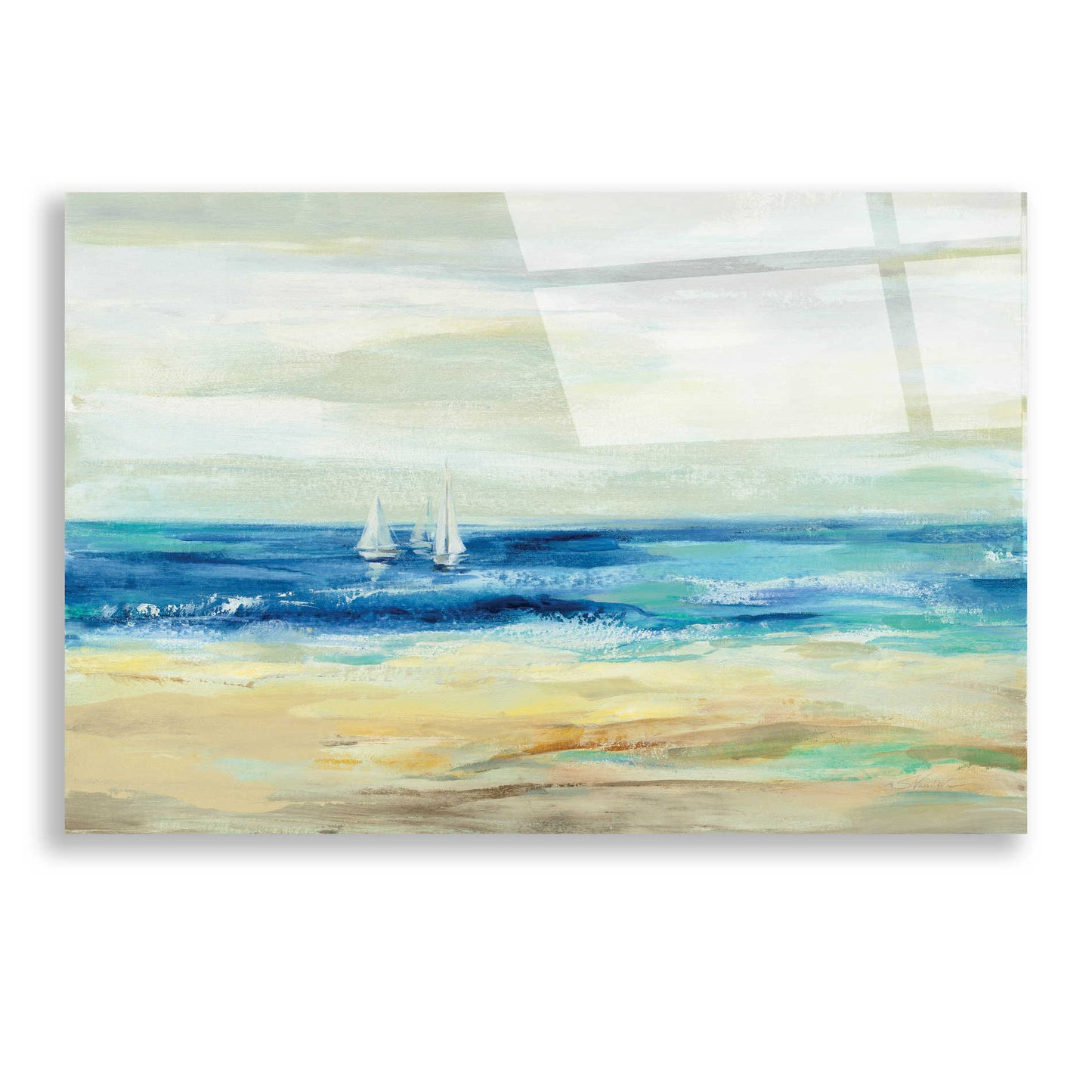 Epic Art 'Sand and Sea' by Silvia Vassileva, Acrylic Glass Wall Art,24x16