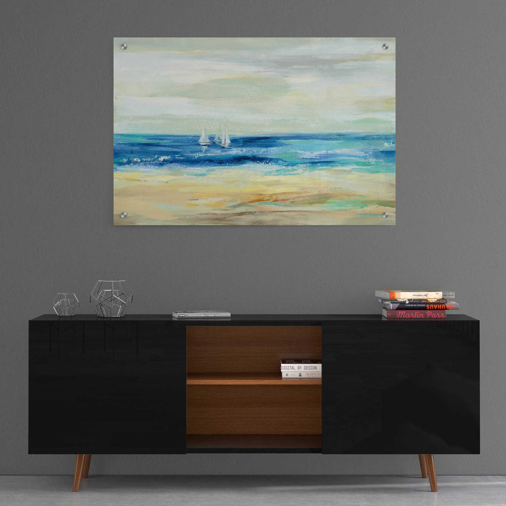 Epic Art 'Sand and Sea' by Silvia Vassileva, Acrylic Glass Wall Art,36x24